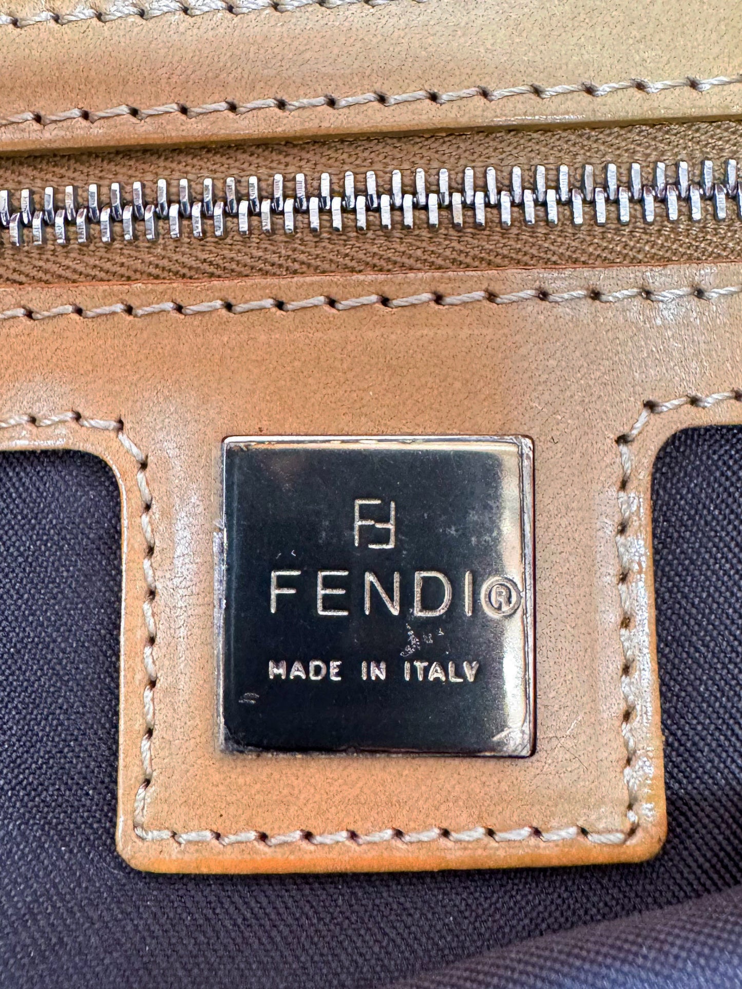 Fendi 2000s Orange Dalmatian Print Pony Hair Baguette