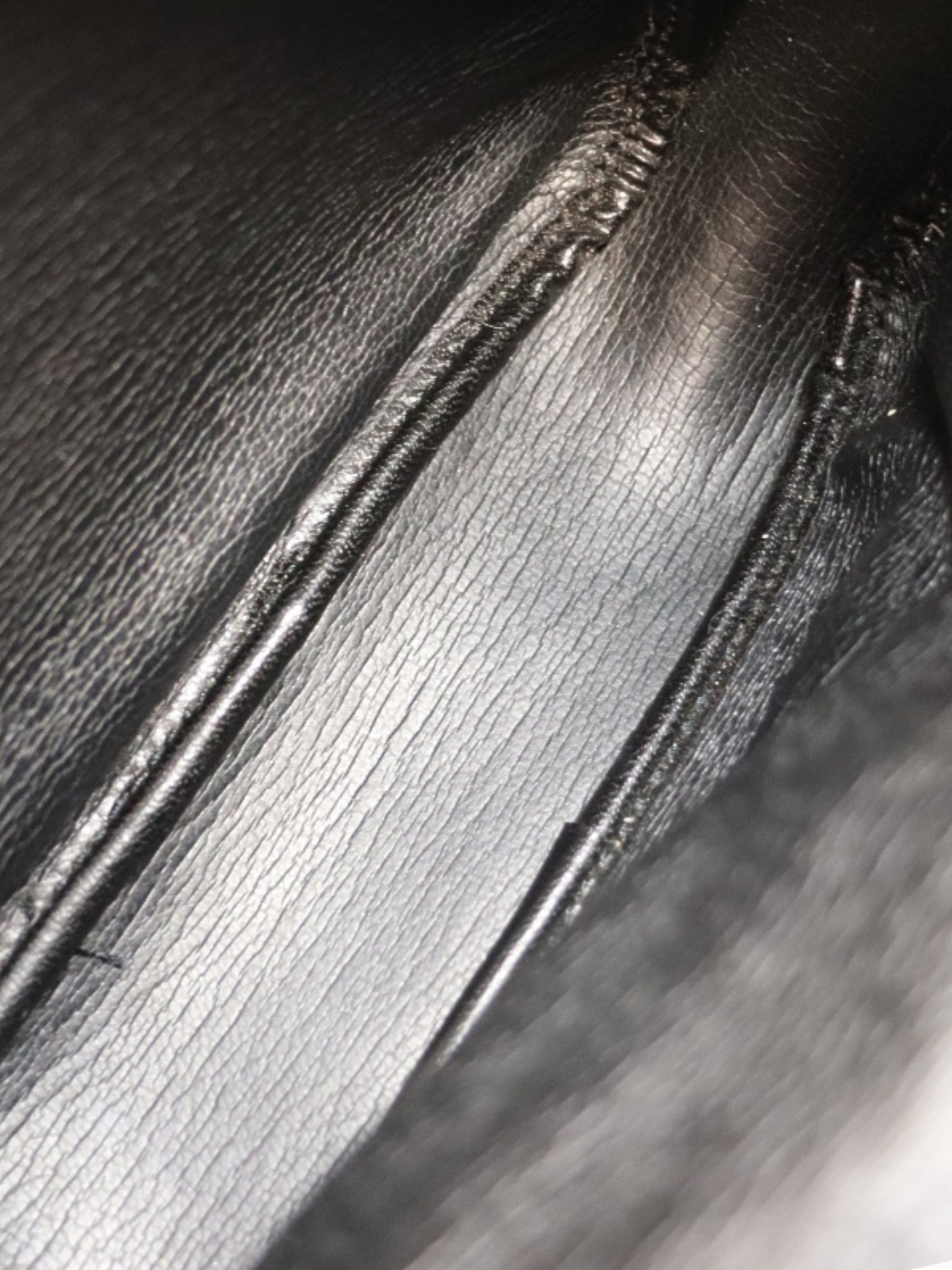 Christian Dior 2000s Black Leather CD Stitch Shoulder Bag