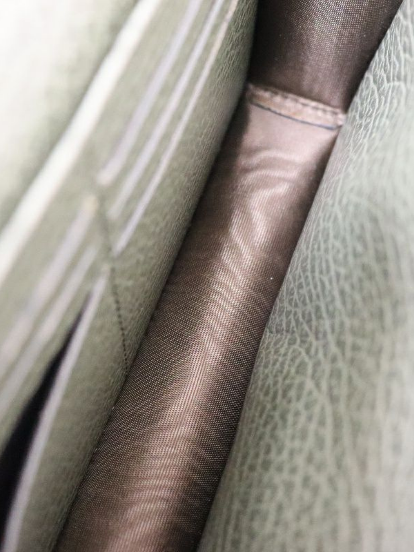 Maison Margiela 2000s Khaki Leather 4-Stitch Chain Wallet