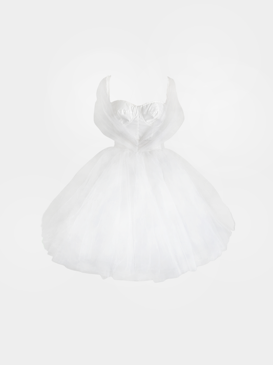 Dolce and Gabbana SS 1992 White Tulle Bustier Ballet Skirt Dress