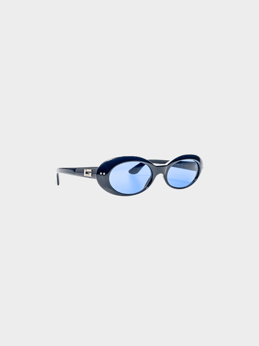 Gucci 2000s Black Oval Sunglasses