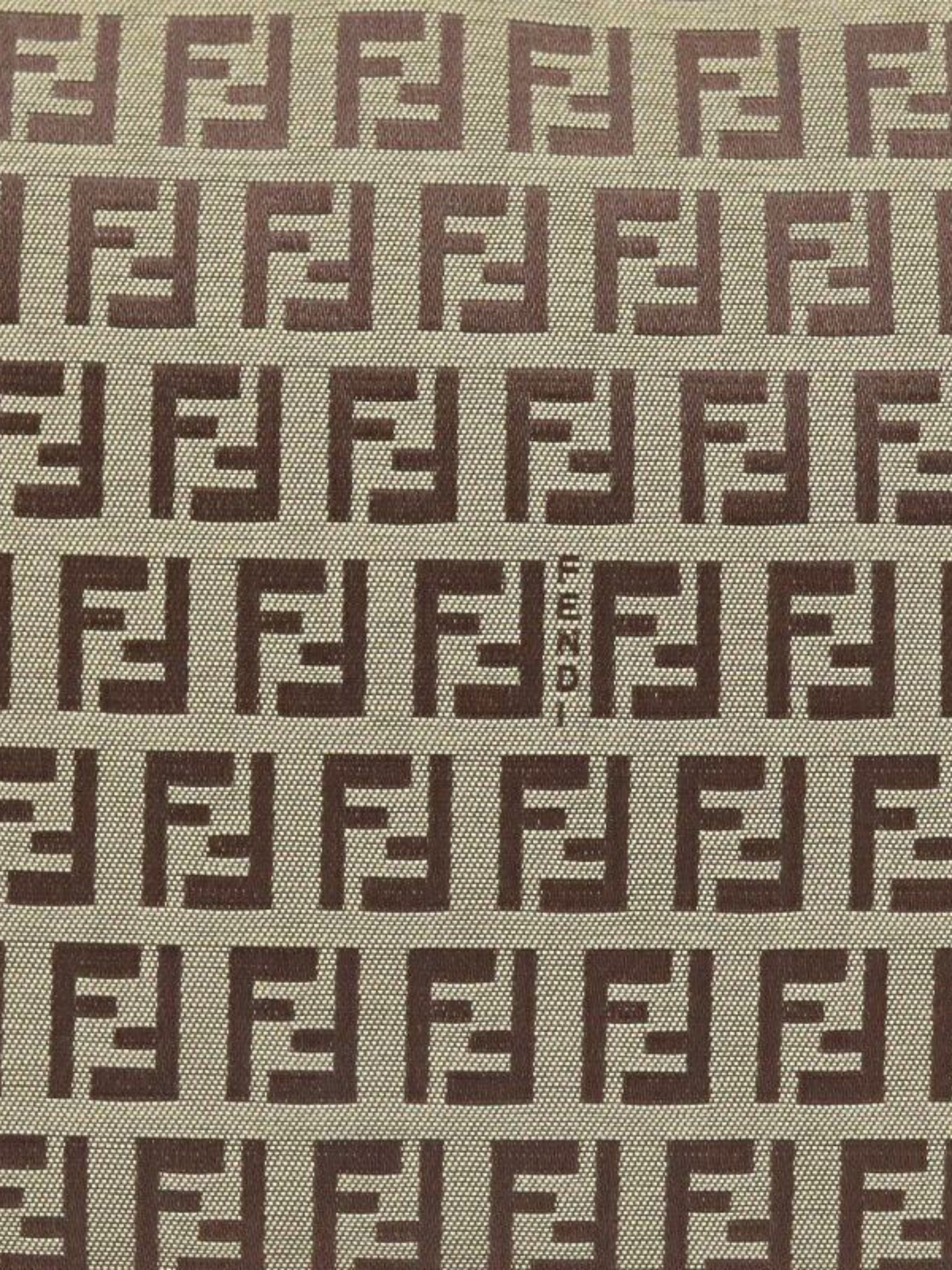Fendi 2000s Beige and Brown Zucchino Canvas Tote Bag