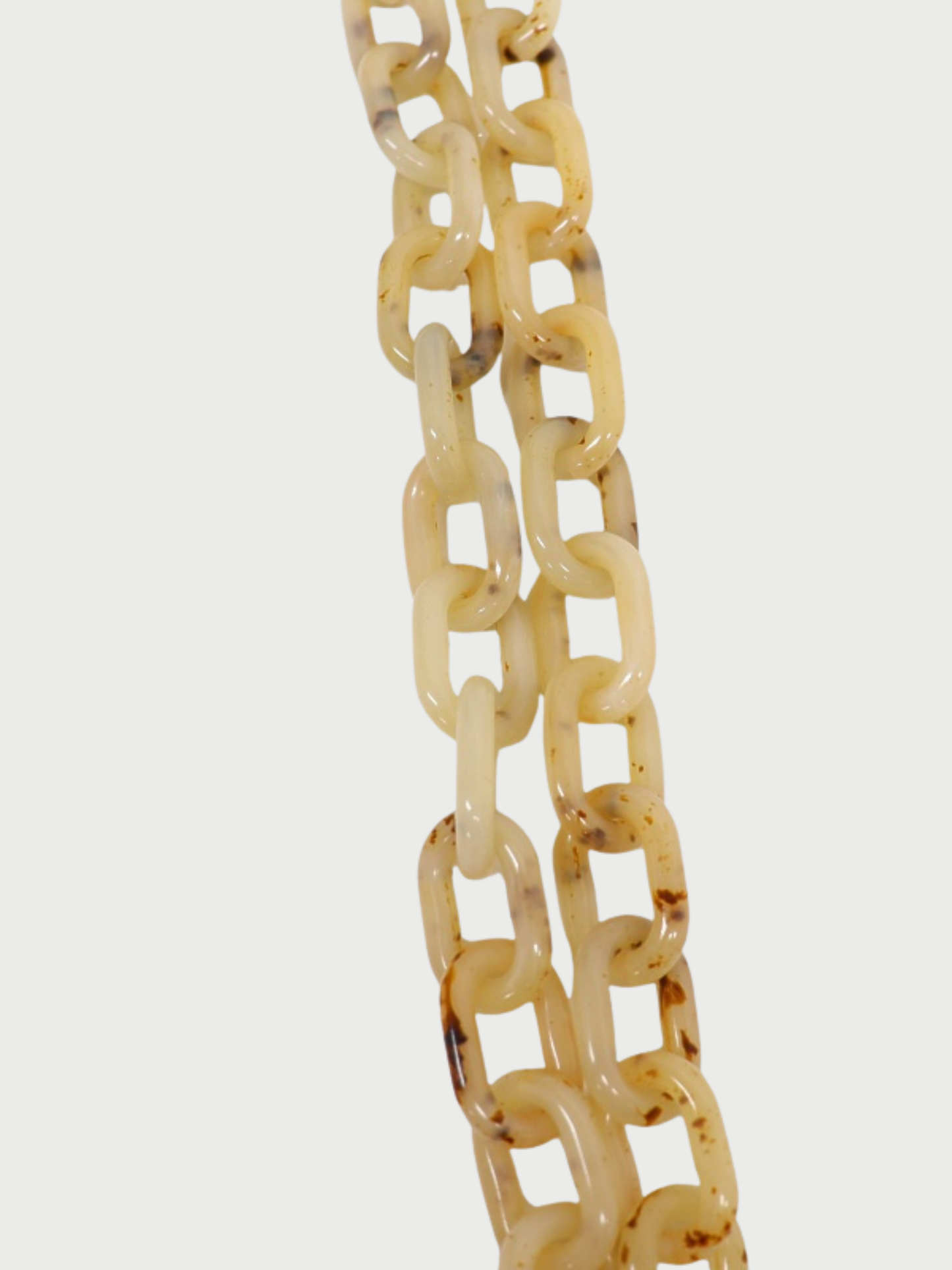 Prada 2000s Ivory Beige Leather Plastic Chain Shoulder Bag