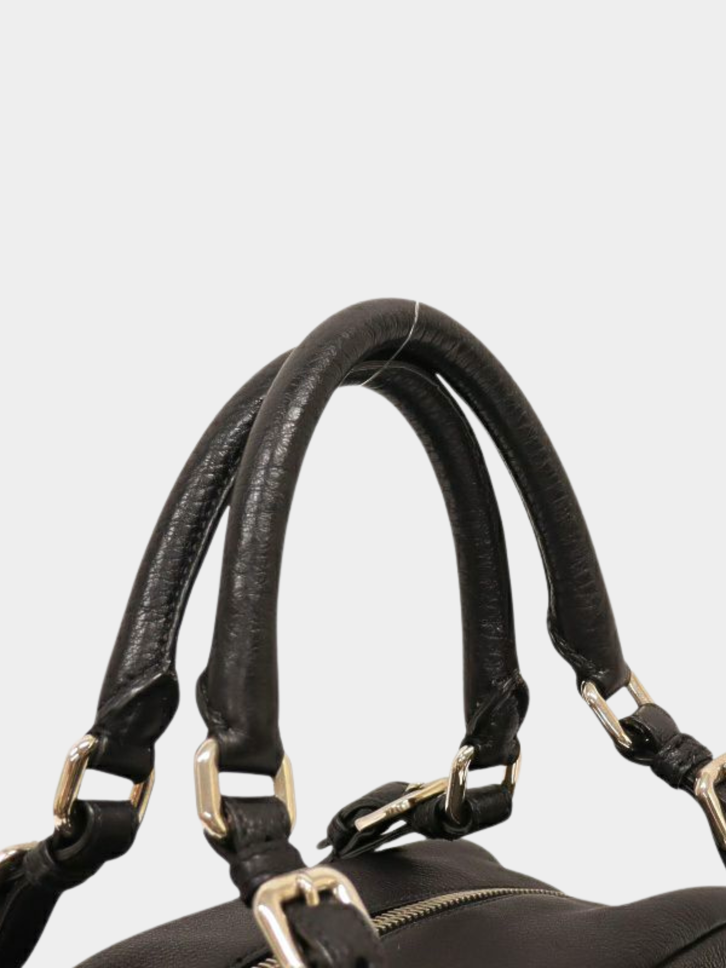 Prada 2000s Black Embossed Logo Leather Handbag