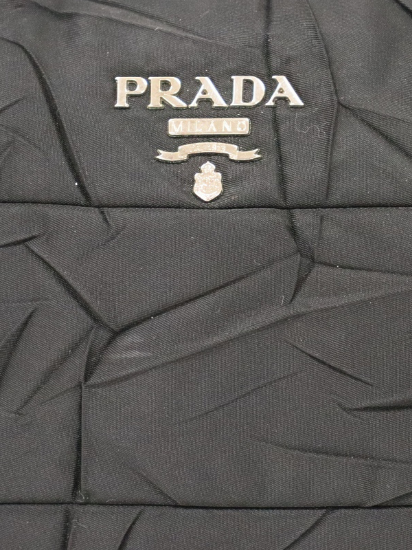 Prada 2000s Black Nylon Triangle Logo One-Shoulder Bag