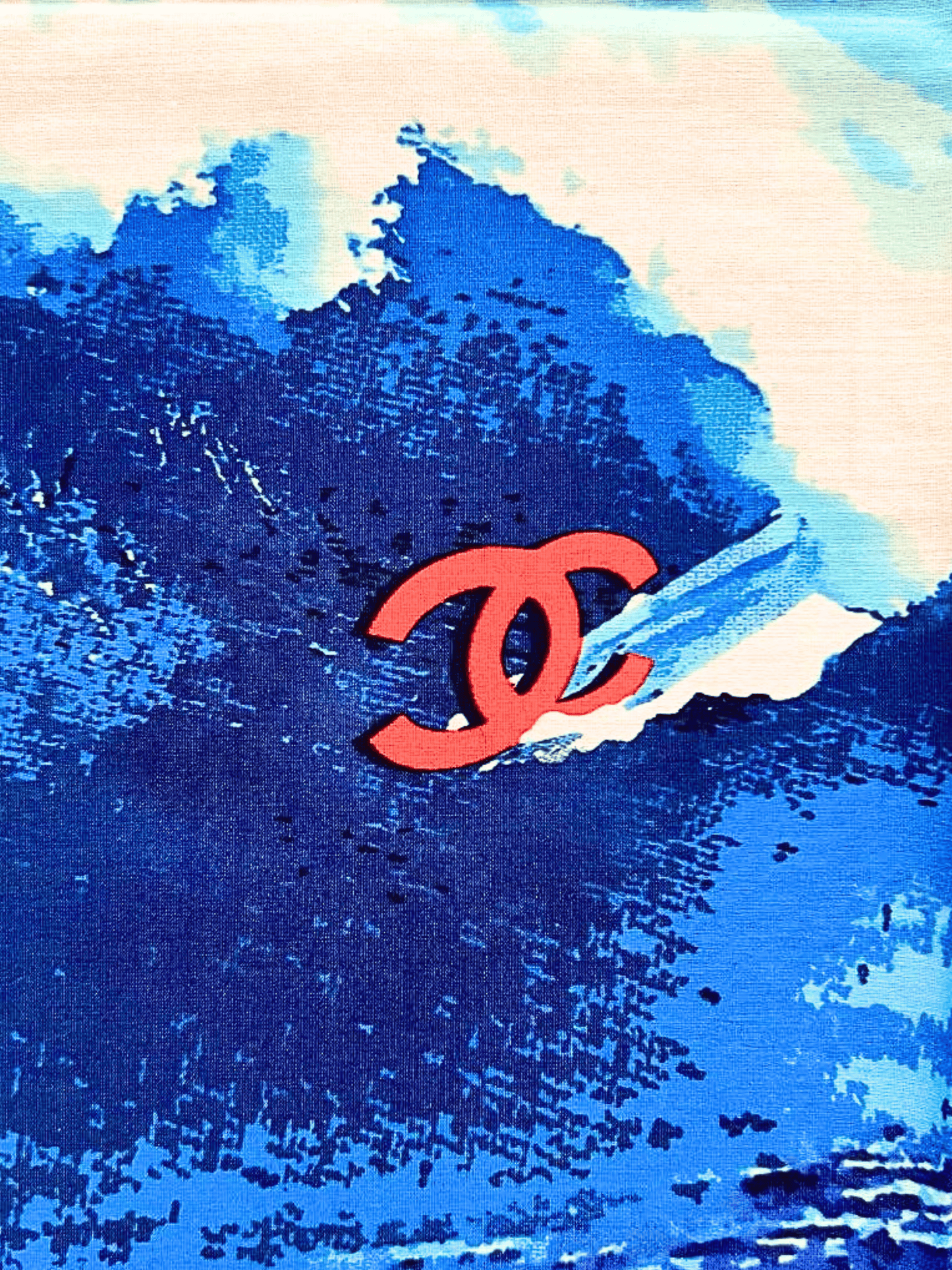 Chanel Surf SS 2002 Rare Cotton Printed Scarf