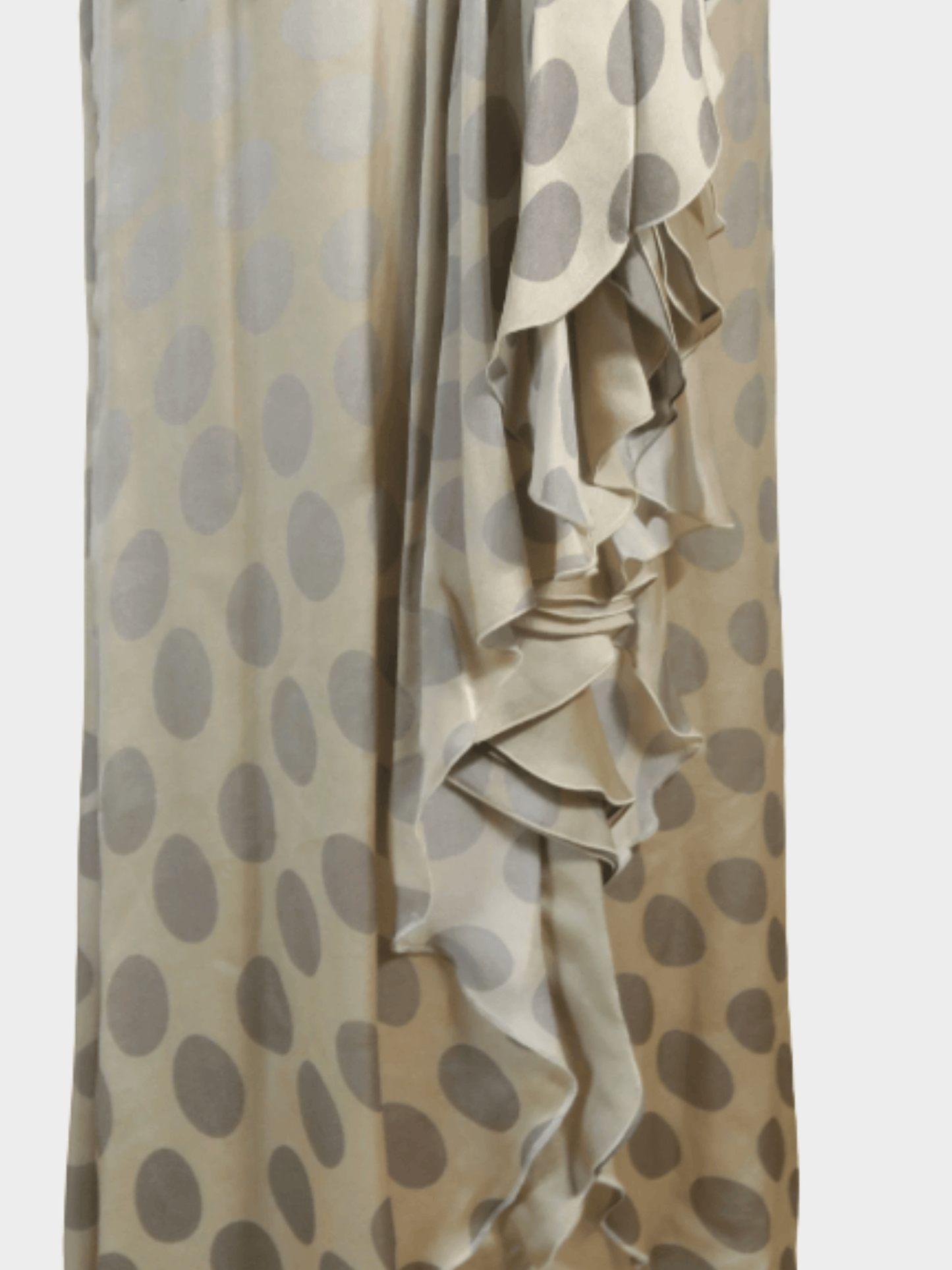 Valentino SS 2008 Runway Beige Satin Polka Dot Dress