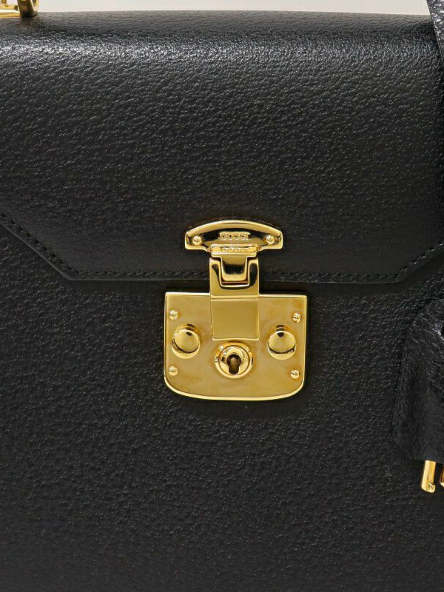 Gucci 2010s Black Pigskin Lady Lock 2-Way Bag