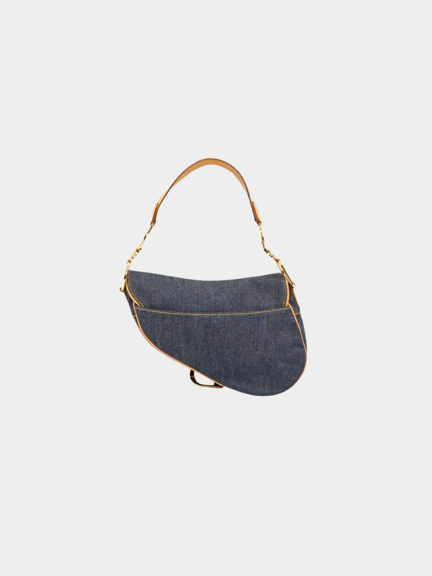 Christian Dior 2010s Dark Blue Denim Saddle Bag