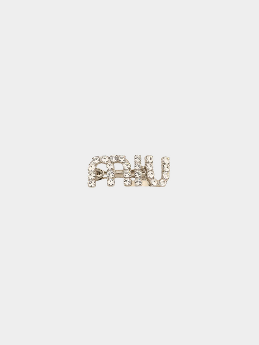 Miu Miu 2010s Silver Rhinestone Barrette