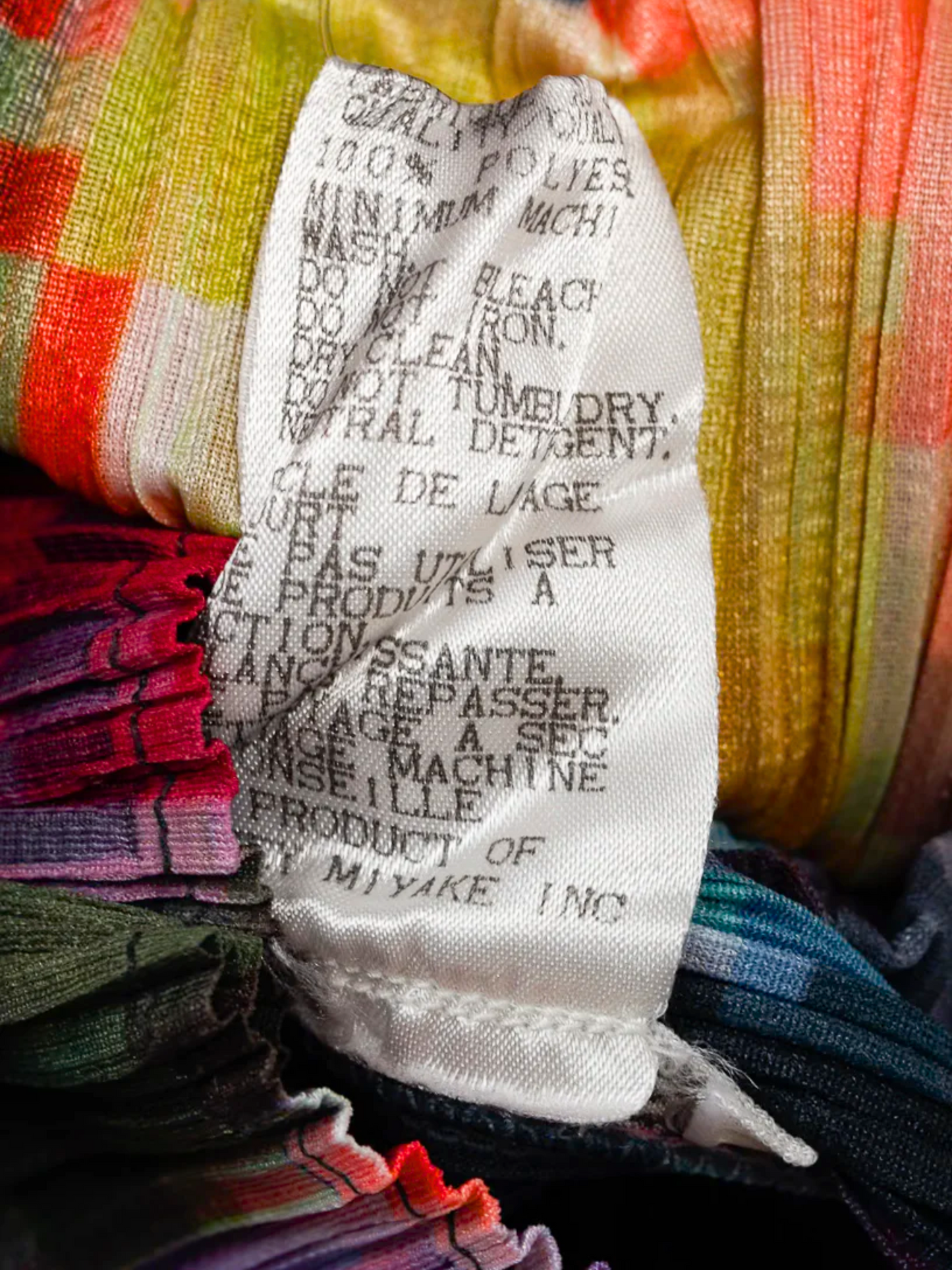 Issey Miyake Pleats Please 1990s Pixelated Multicolour Flower Print Pleated Dress