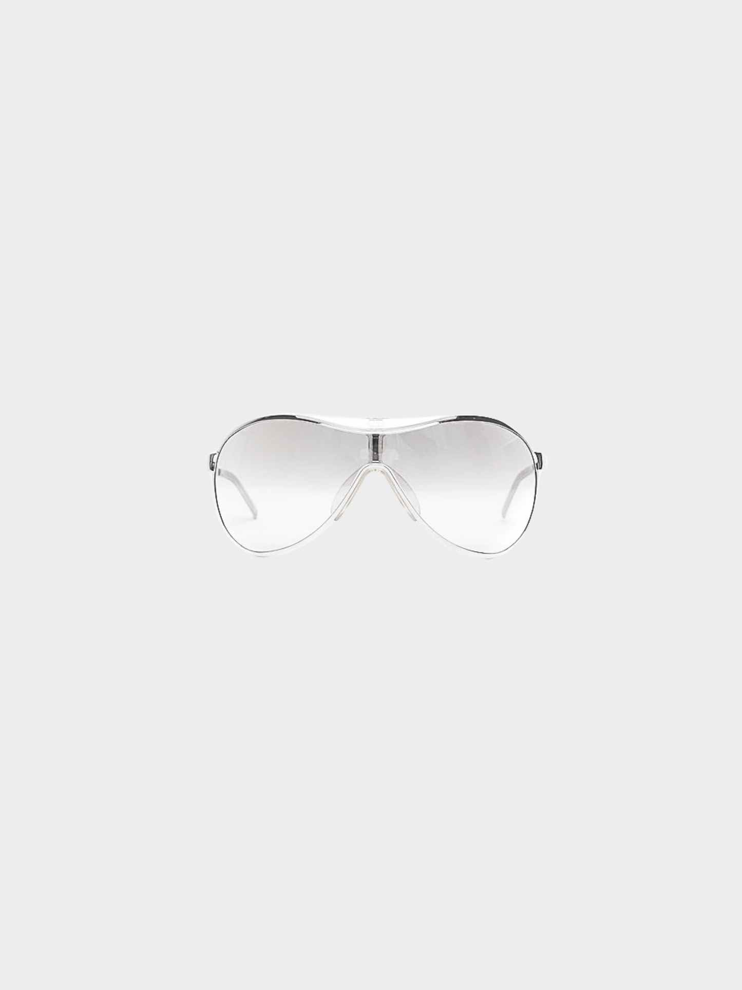 Christian Dior by John Galliano SS 2000 Silver Rodeo Drive Shield Sunglasses
