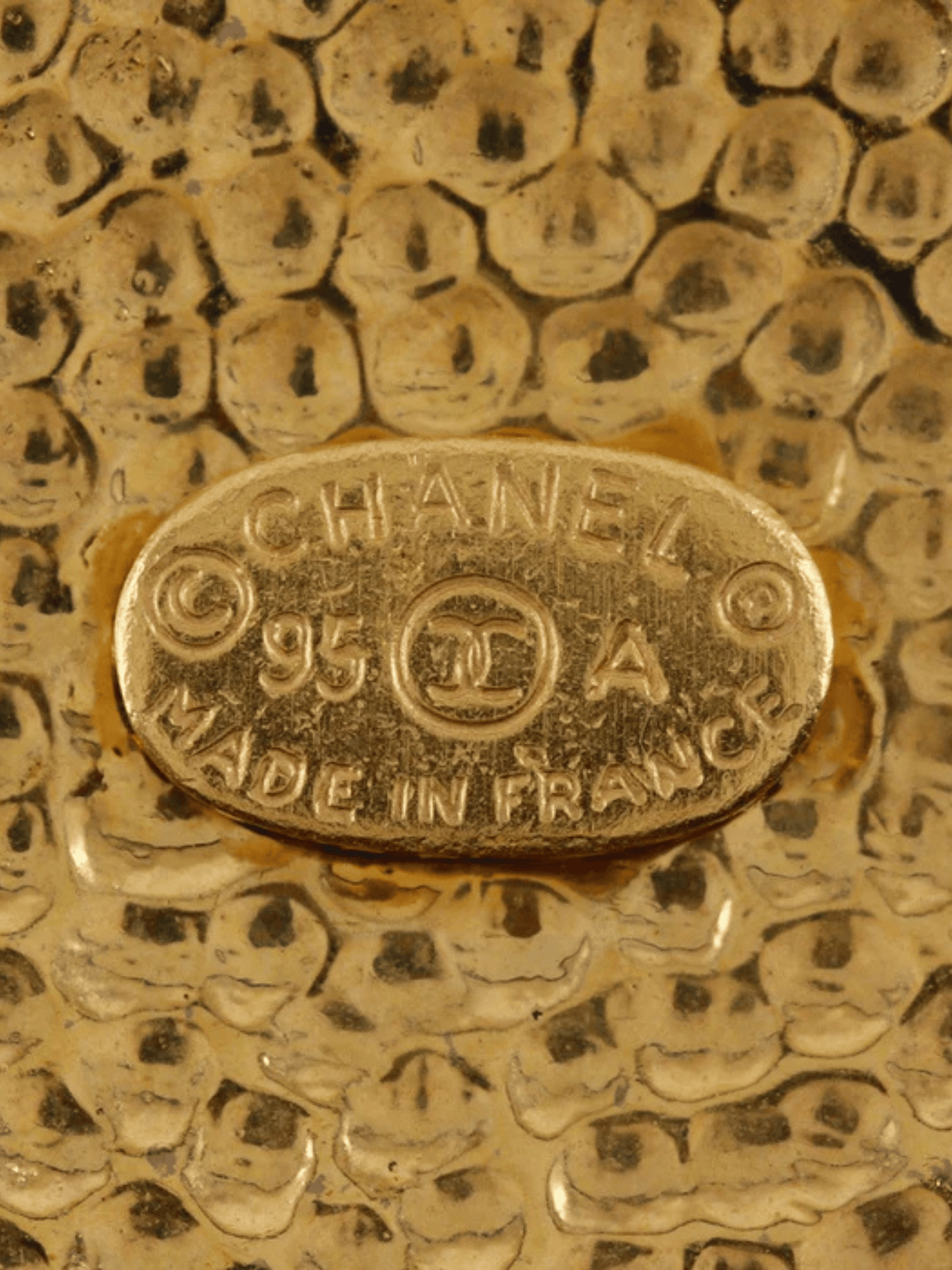 Chanel 1995 Gold Plated Metal COCO Mark Pendant Necklace