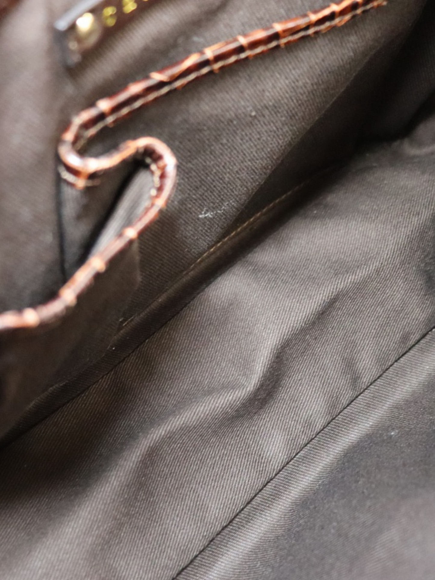 Celine 2000s Brown Macadam Canvas Leather Tassel Shoulder Bag