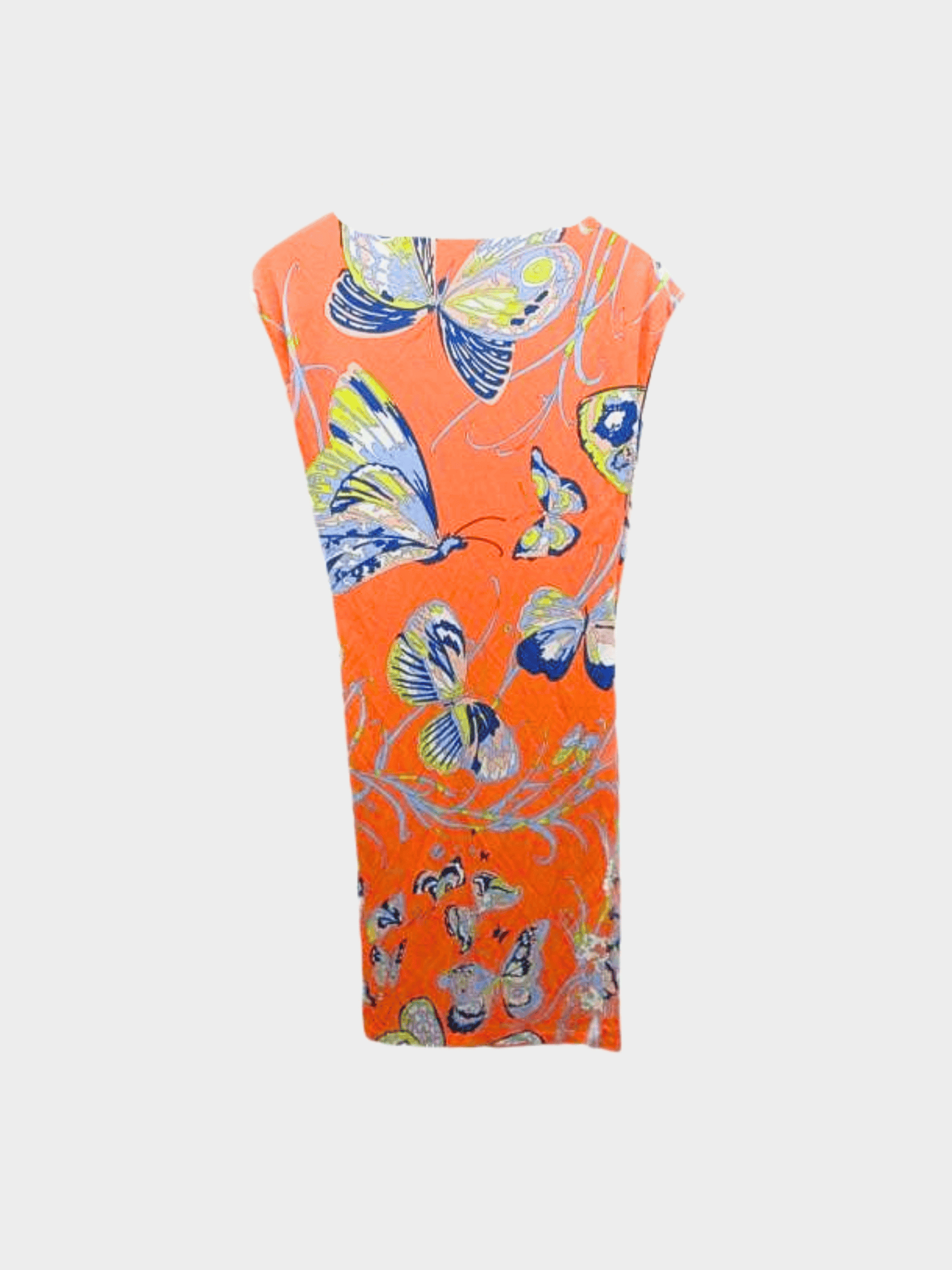 Emilio Pucci 2000s Orange Butterfly Print Dress