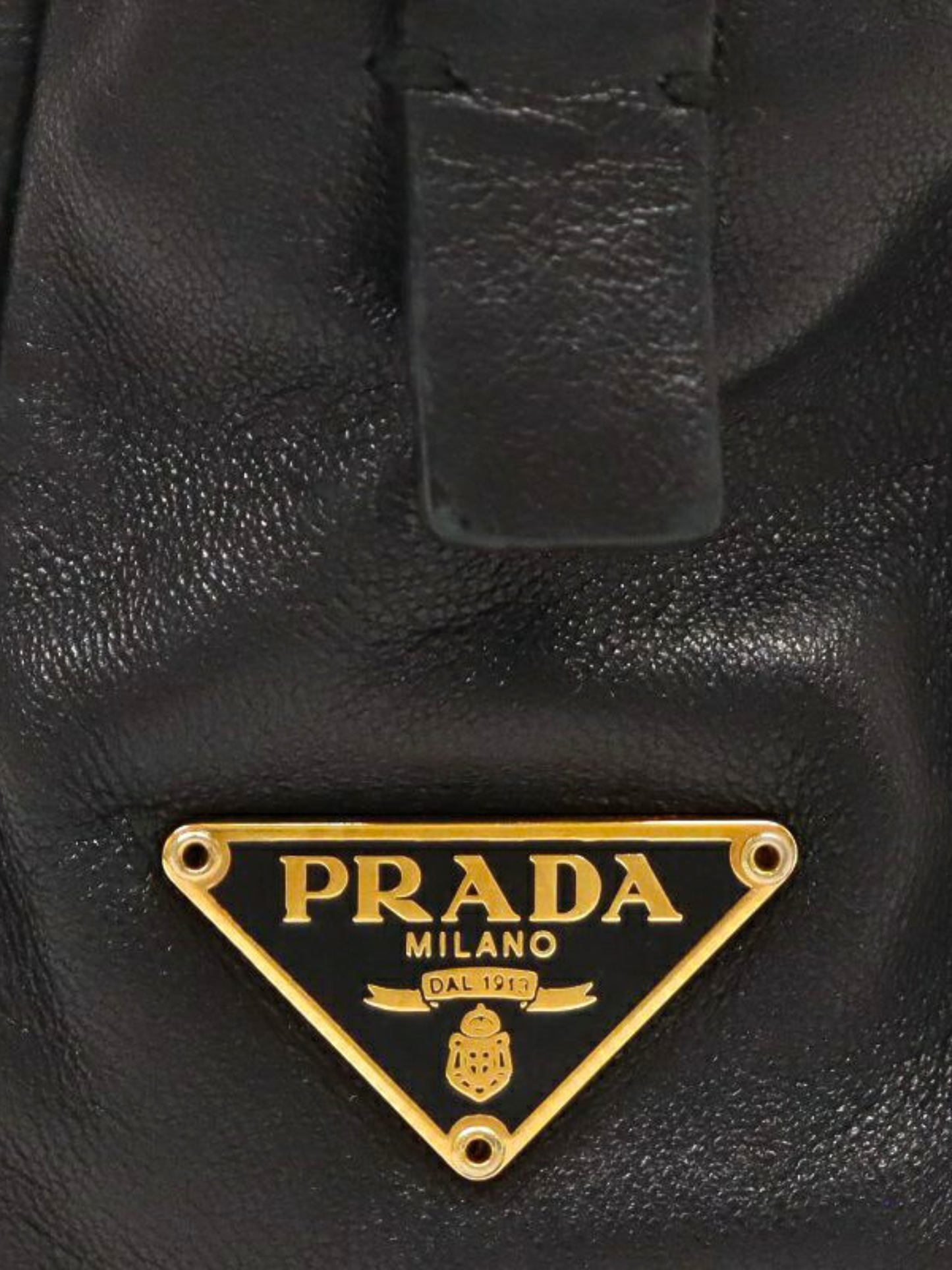 Prada 2000s Black Punching Leather Handbag