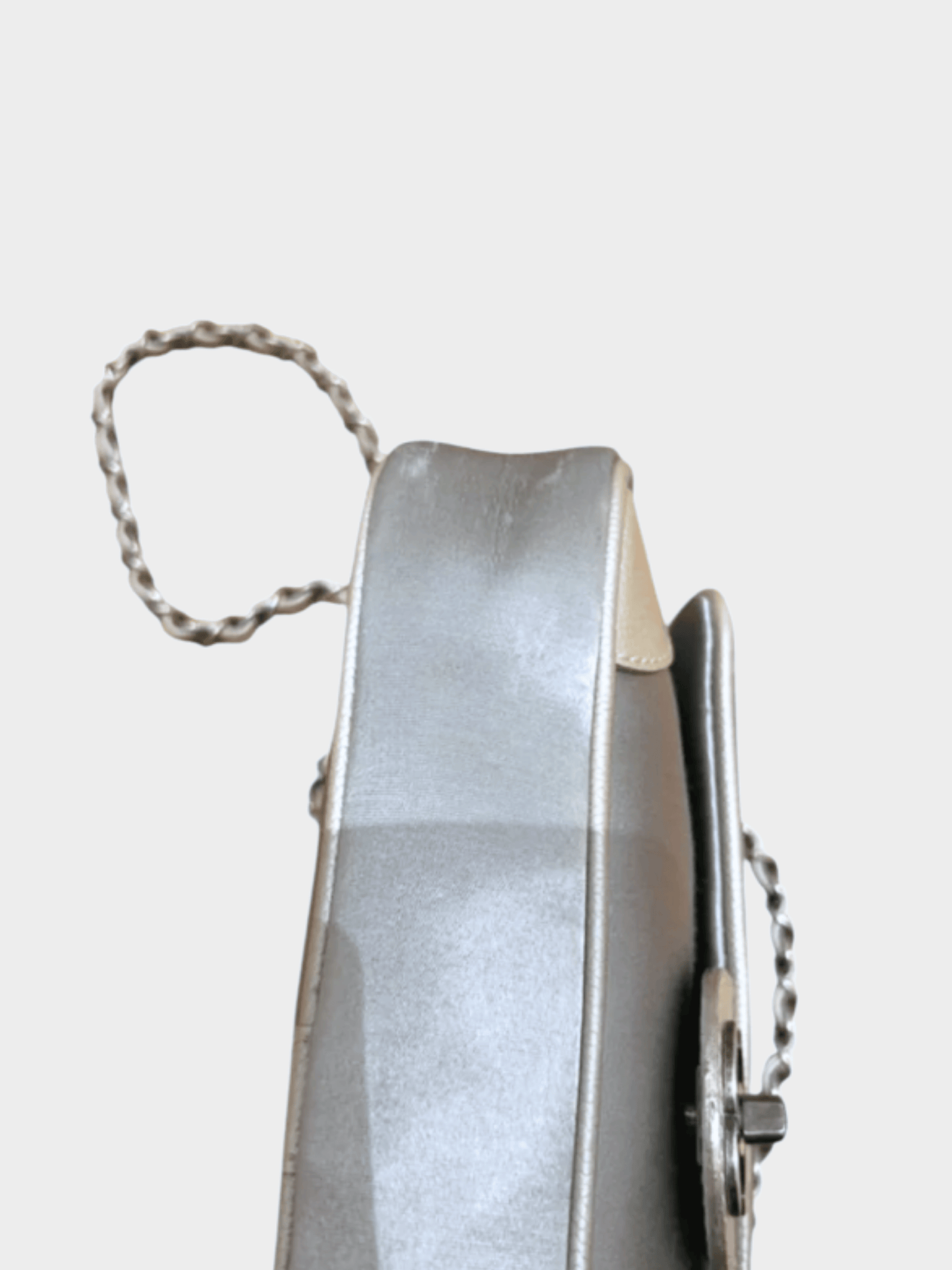 Chanel 2008 Silver Leather Flap Bag