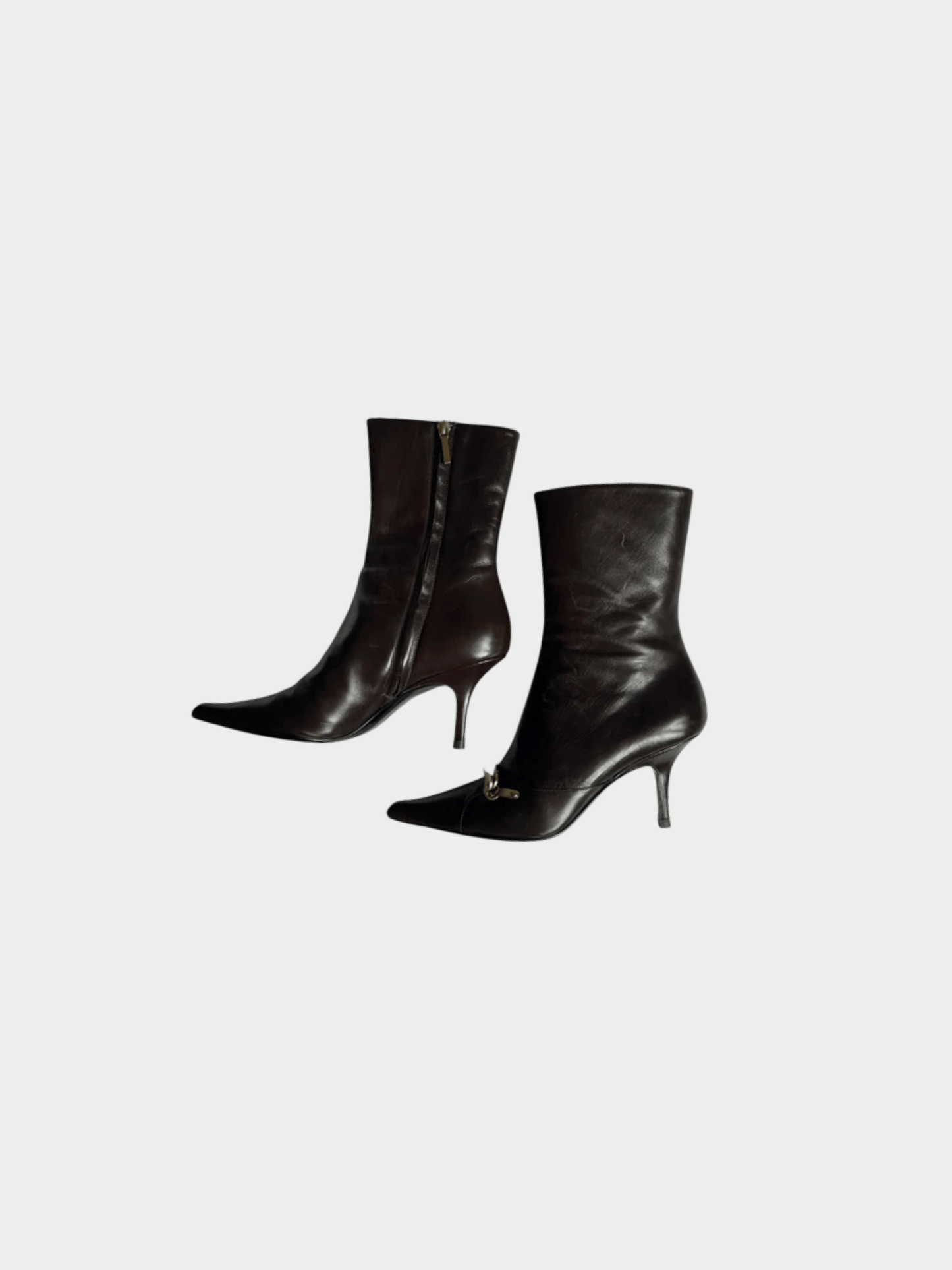 Christian Dior 2000s Brown Vintage Lock and Key Boots