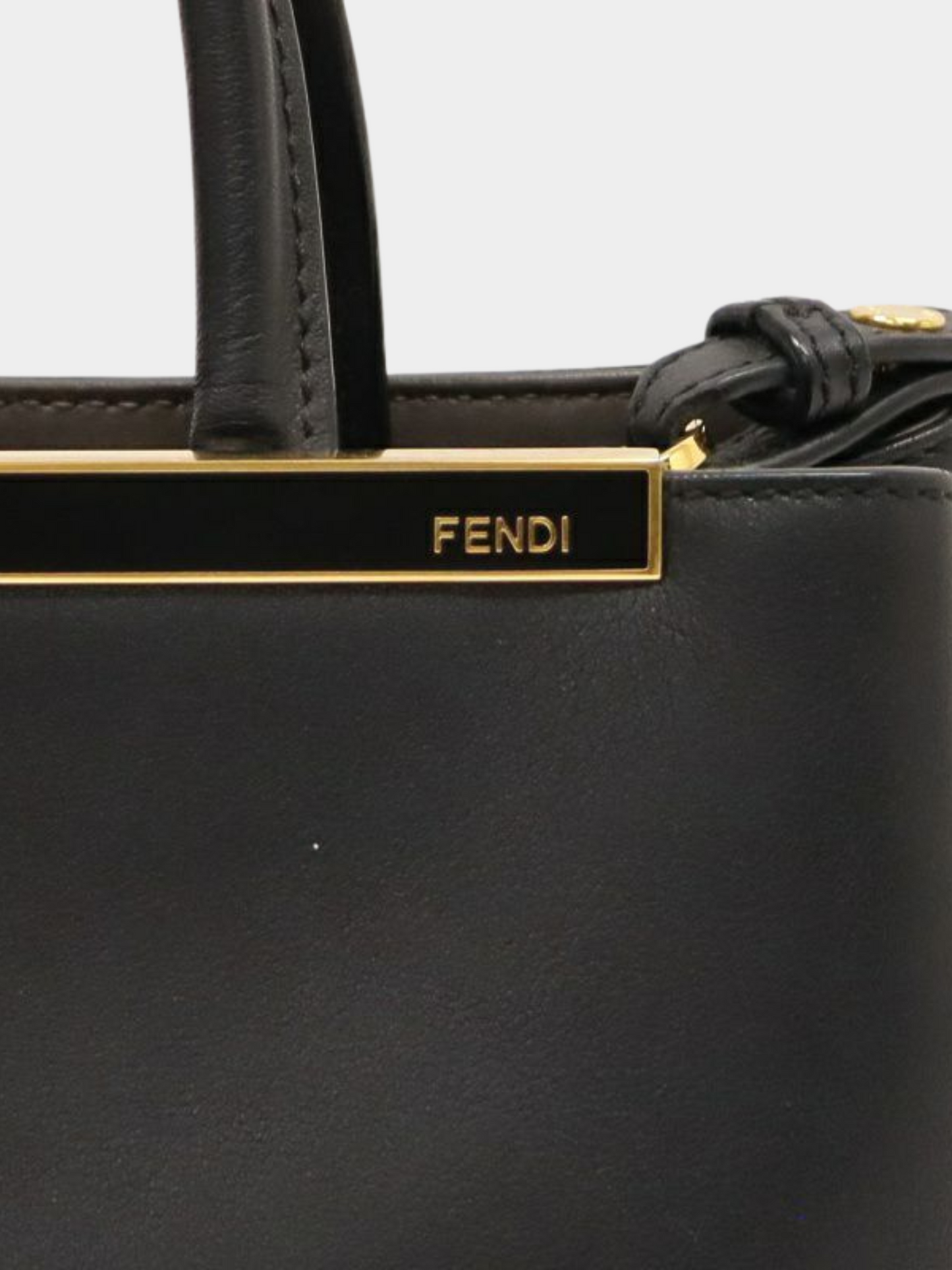Fendi 2010s Black Leather 2Jours Tote Bag