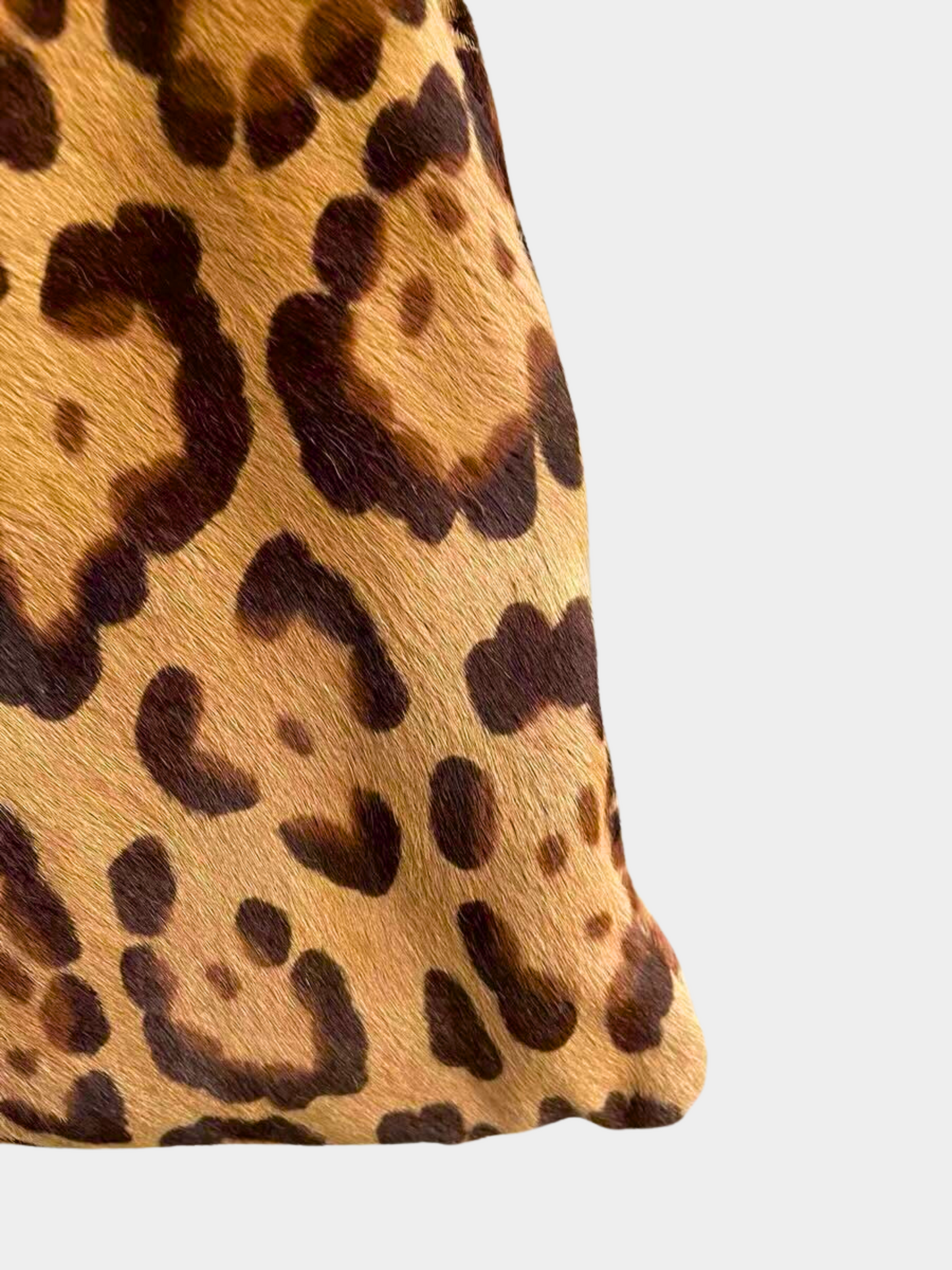 Fendi 2000s Leopard Pony Hair Ring Handle Bag