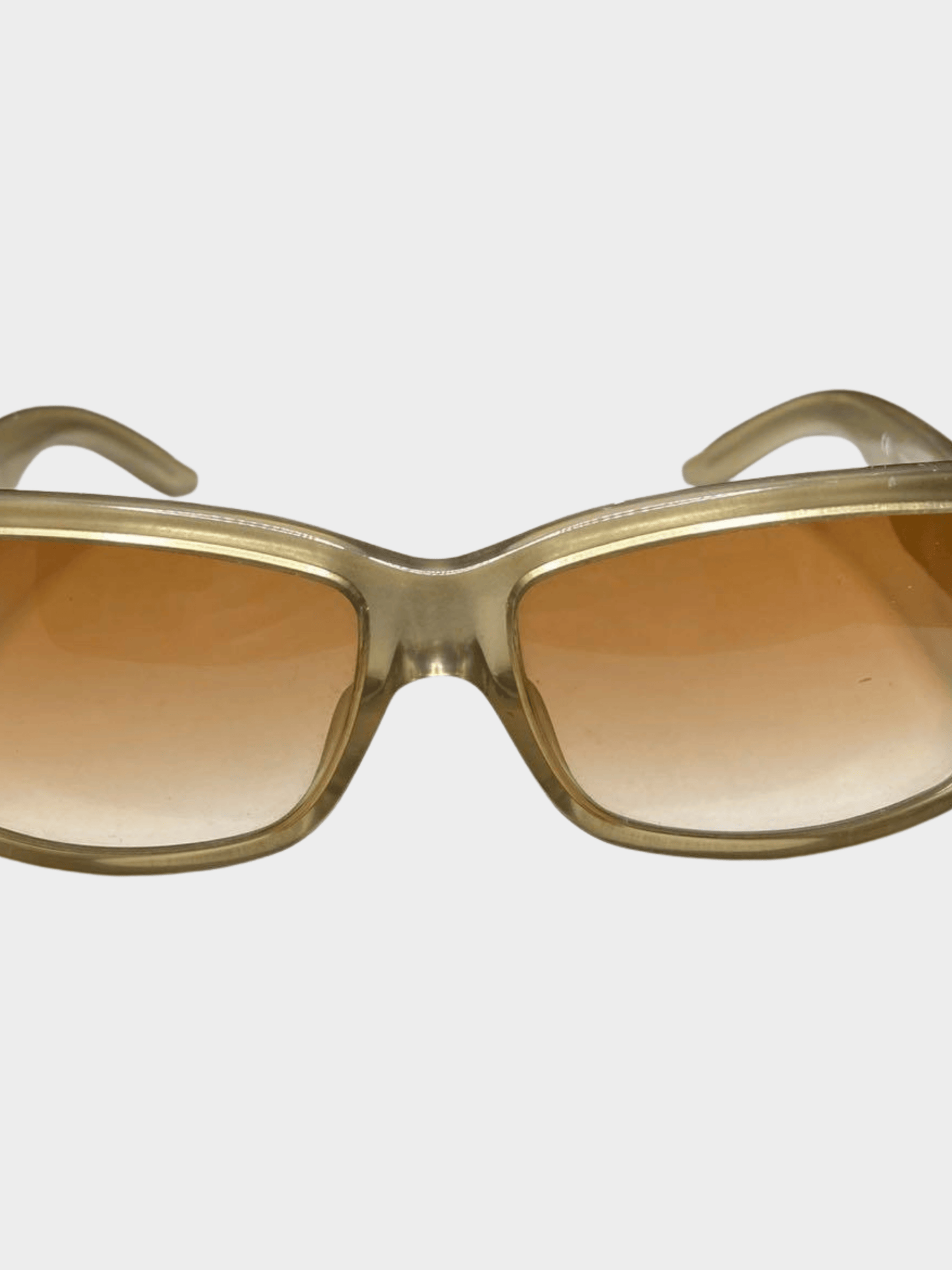 Christian Dior 2000s Beige Heart Logo Sunglasses