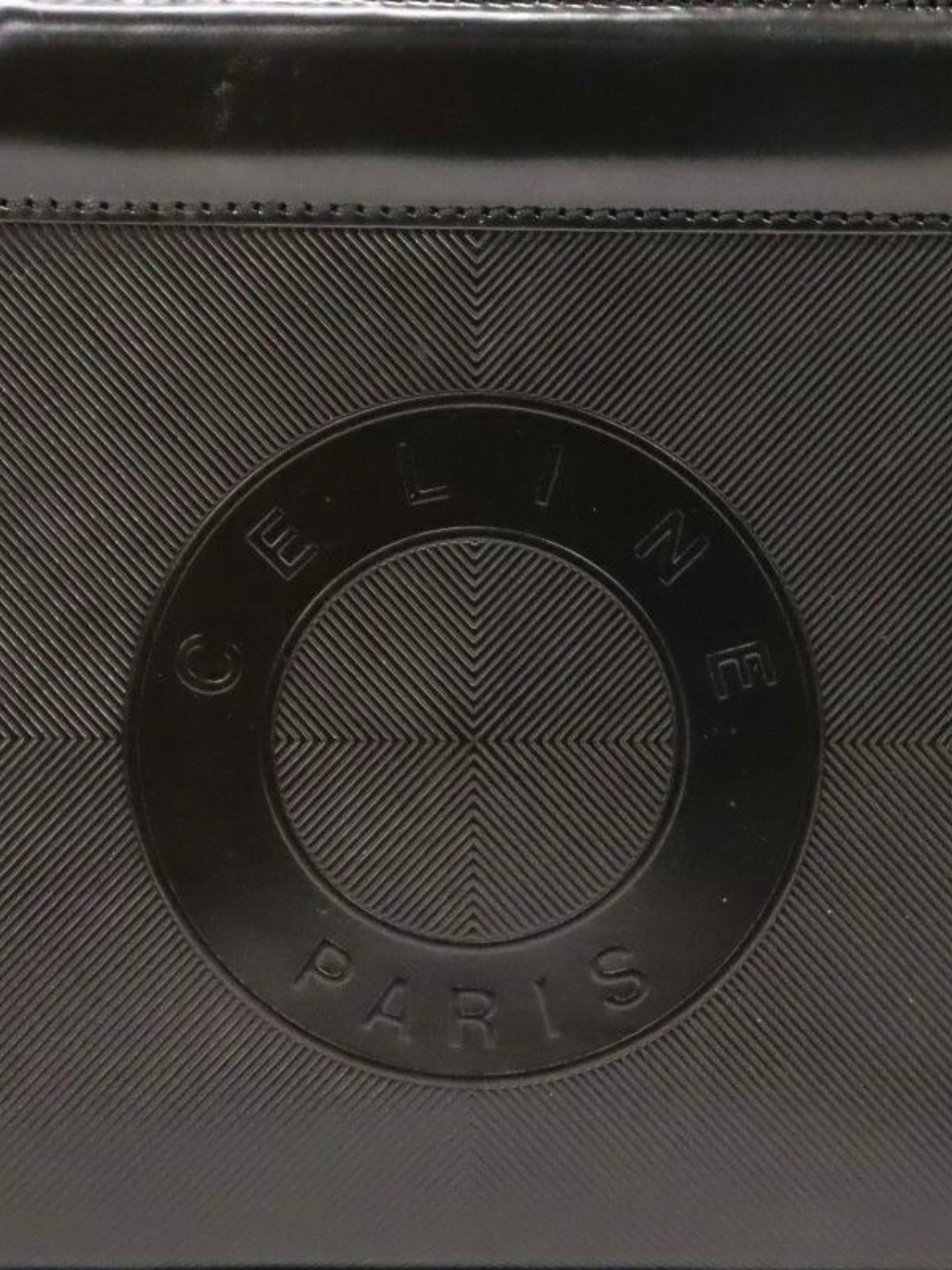 Celine 2000s Black Leather Circle Logo Handbag