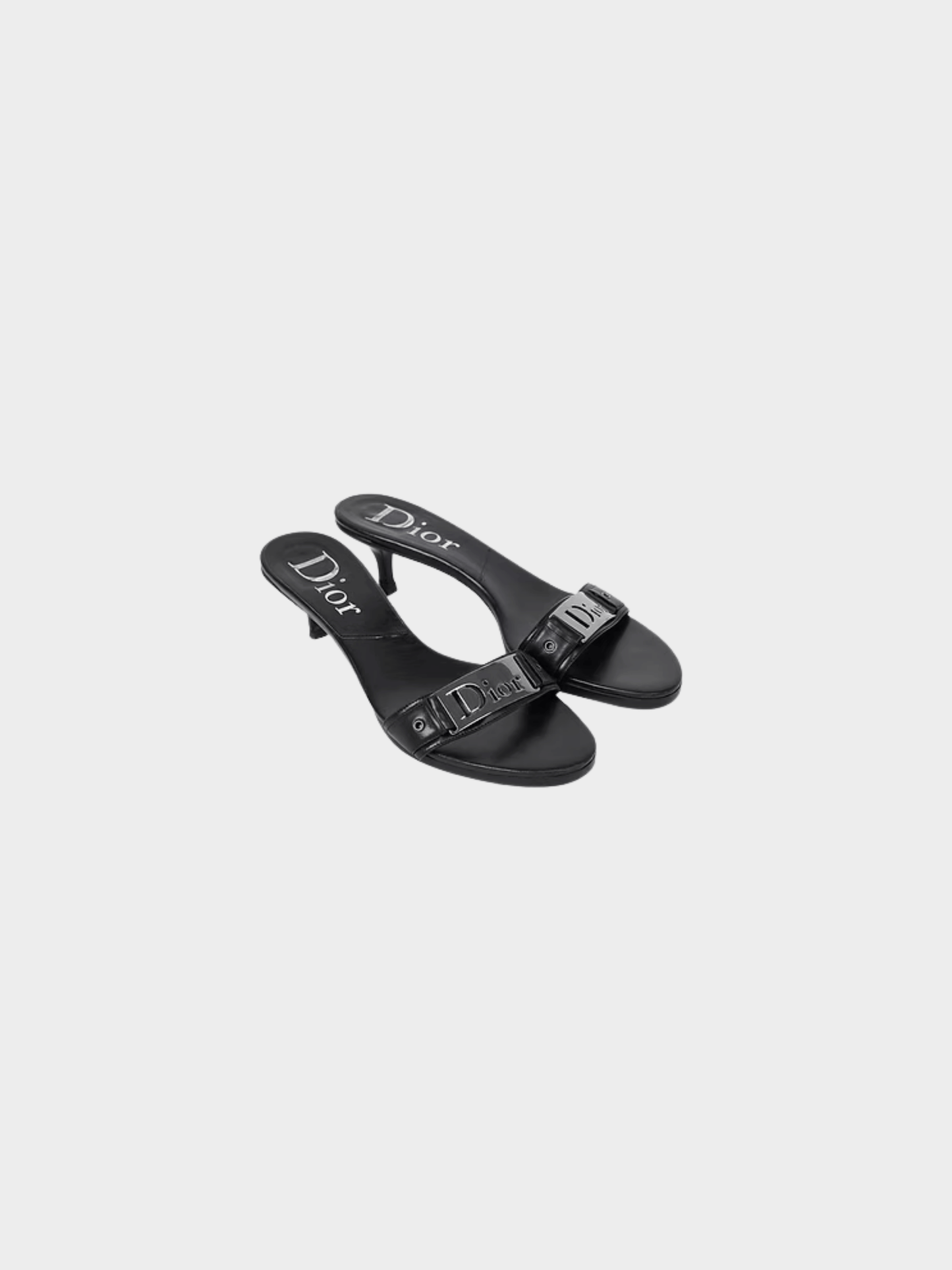Christian Dior FW 2003 Black Bondage Kitten Heels