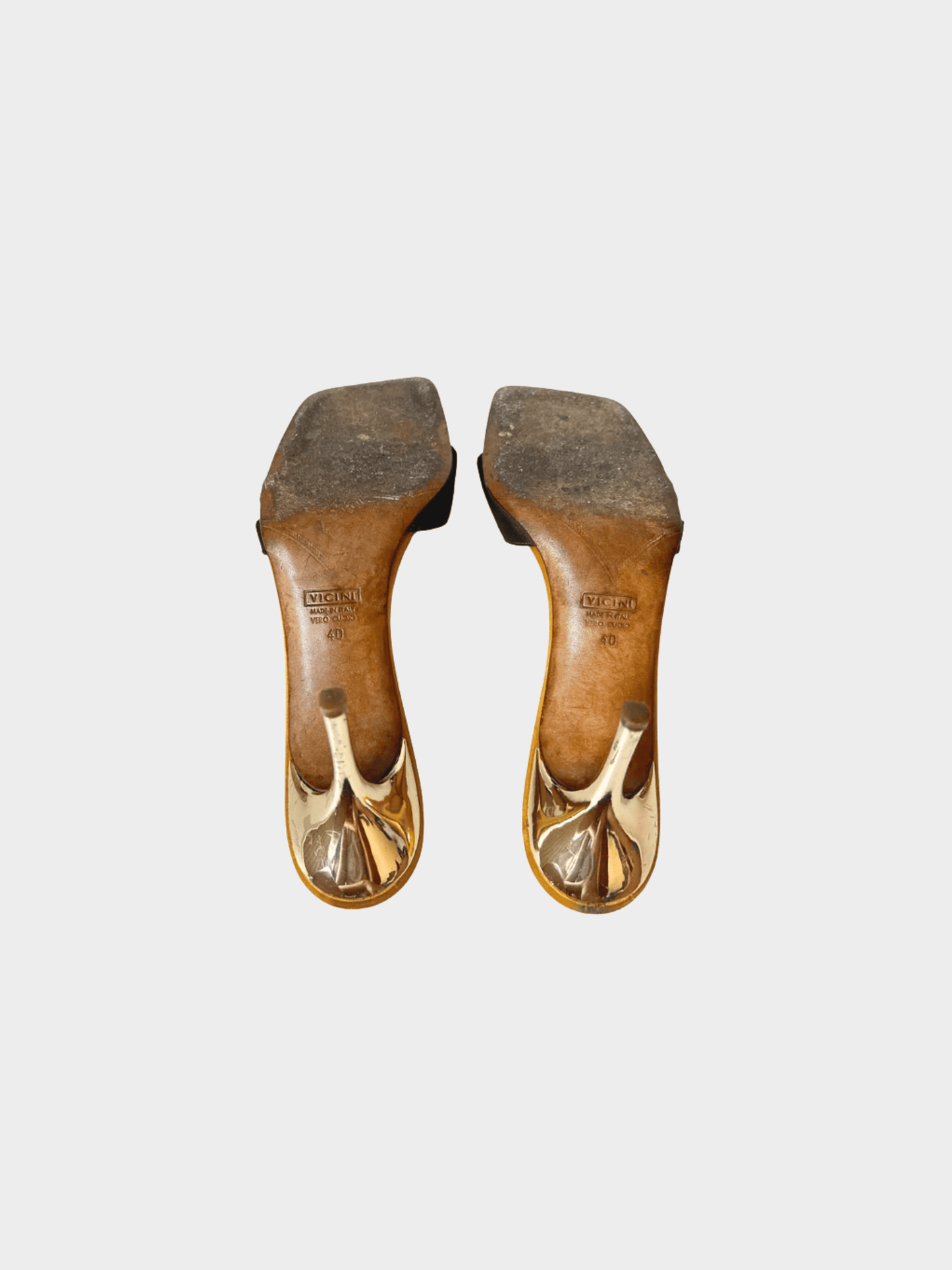 Giuseppe Zanotti 2000s Rare Snake Gold Mule Heels