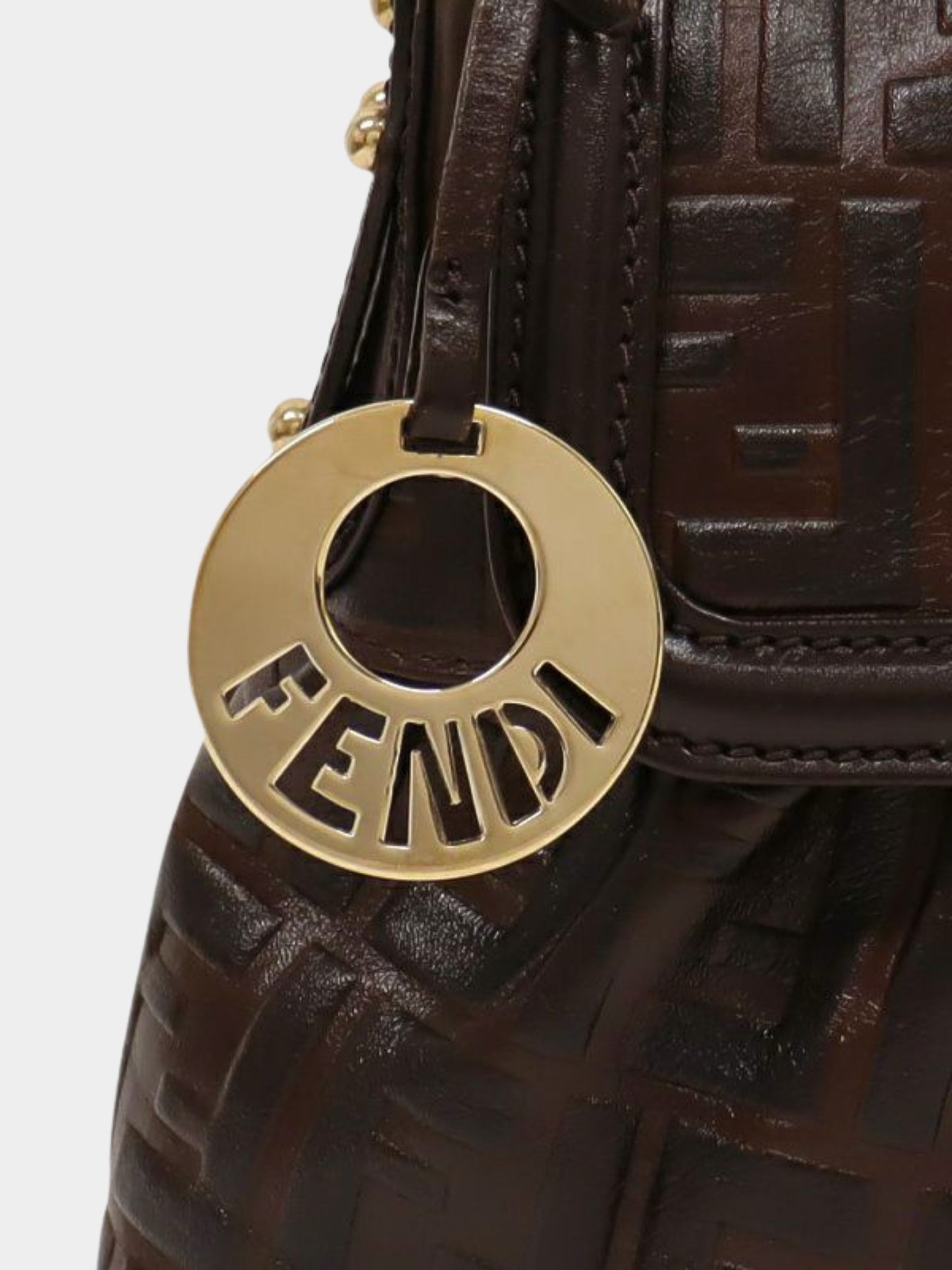Fendi 2000s Brown Zucca Leather Handbag