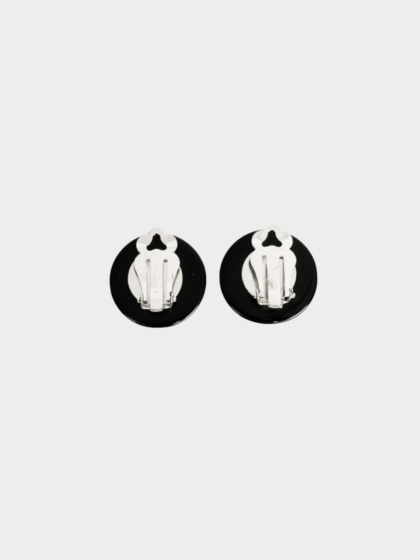 Chanel 2022 Black and White Color Block Earrings