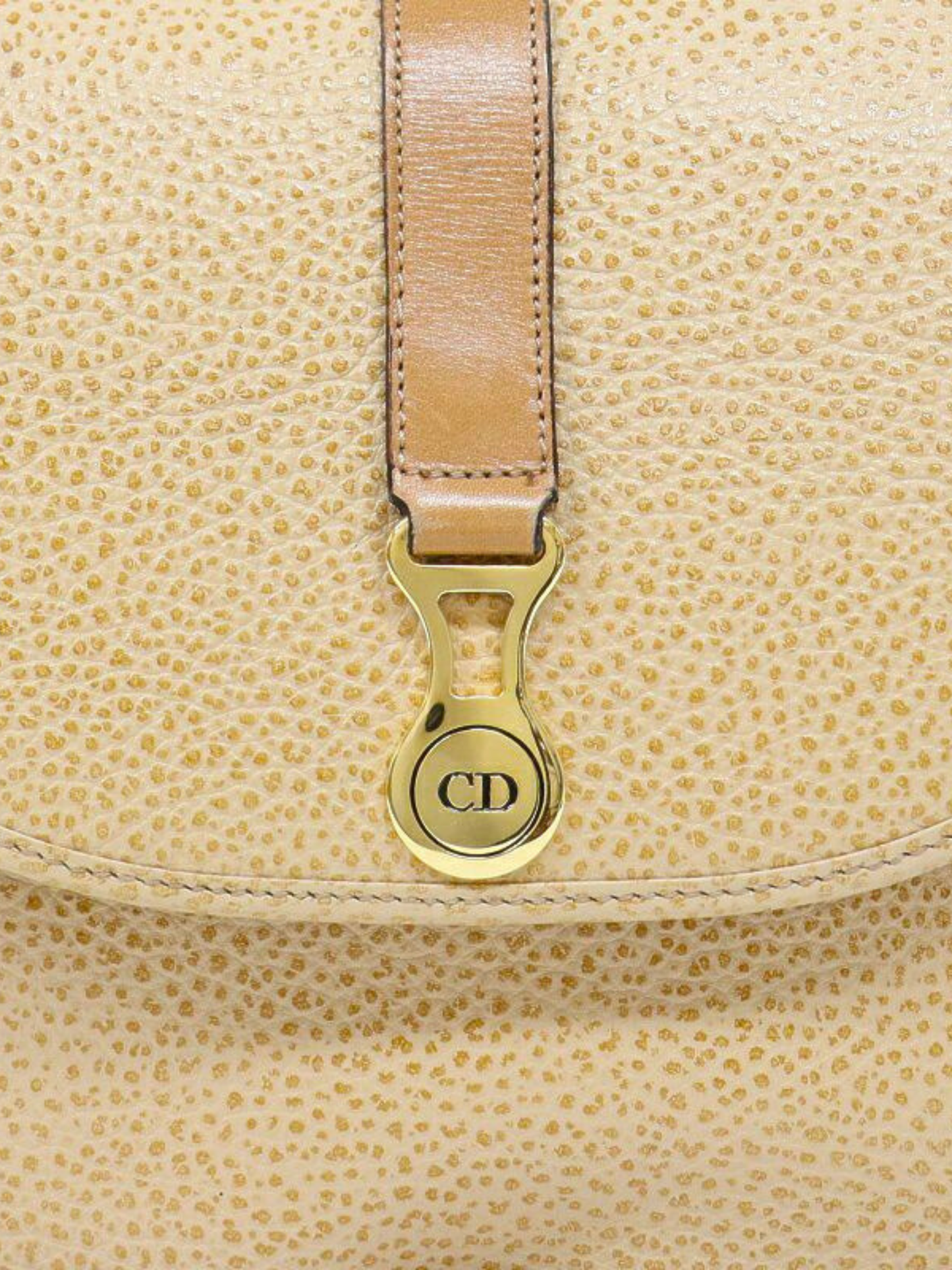 Christian Dior 2000s Beige Leather CD Shoulder Bag