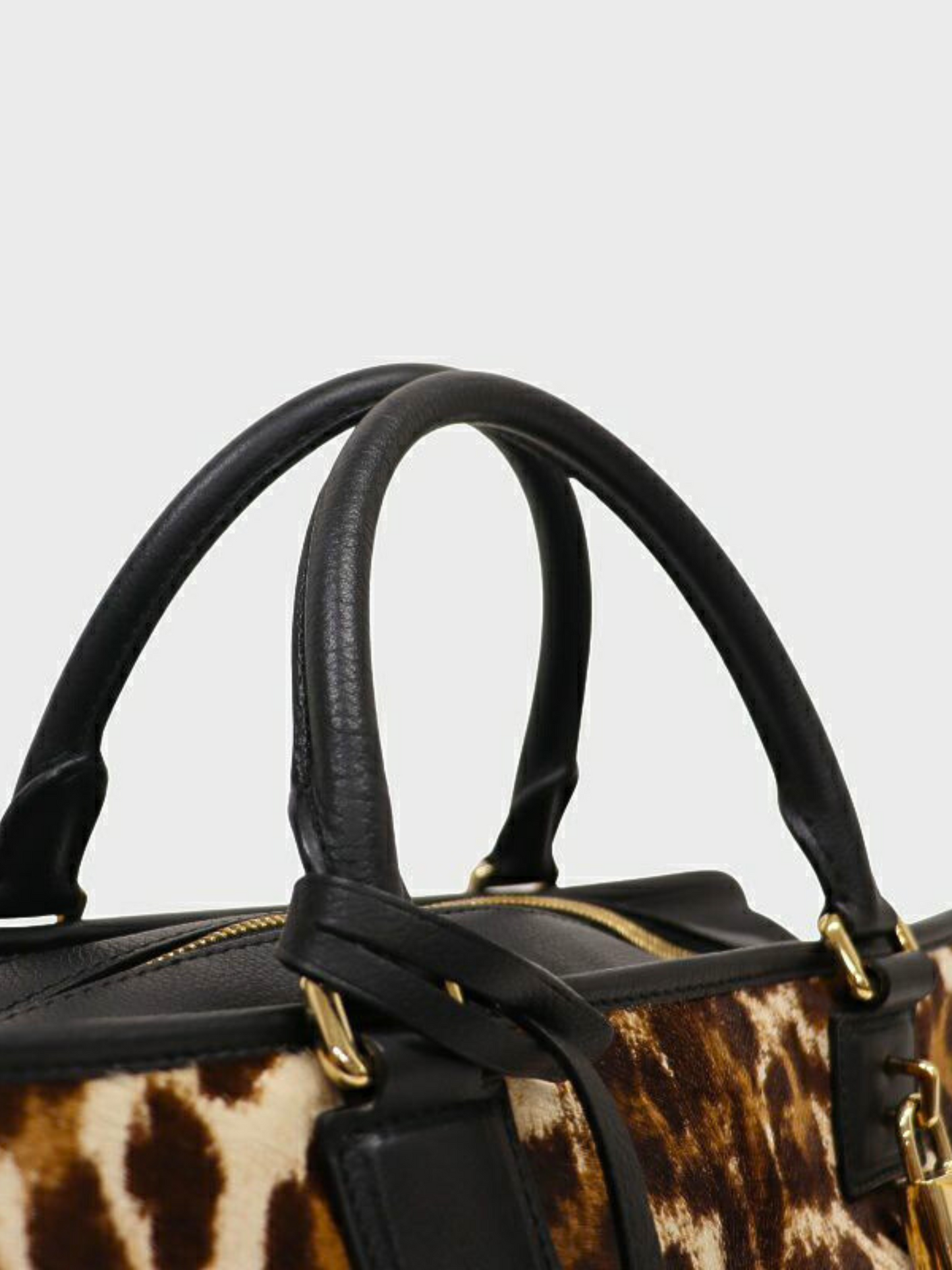 Loewe 2000s Black and Leopard Leather Pony Hair Amazona 36 Bag
