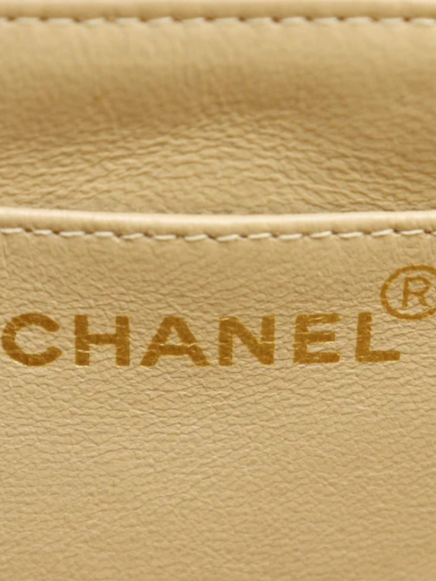Chanel 1990s Beige Lambskin Leather Matelassé Chain Shoulder Bag