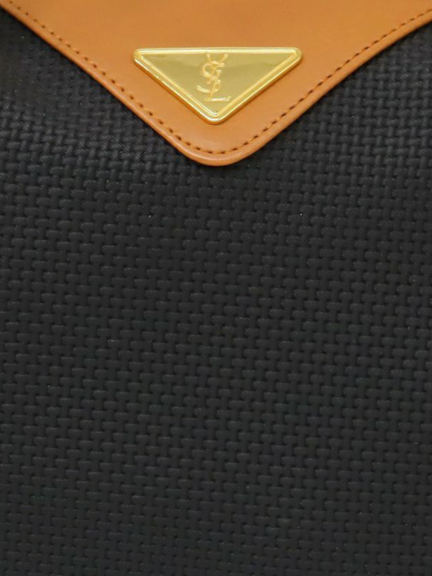 Yves Saint Laurent 1990s Black Brown Logo Hardware Boston Bag