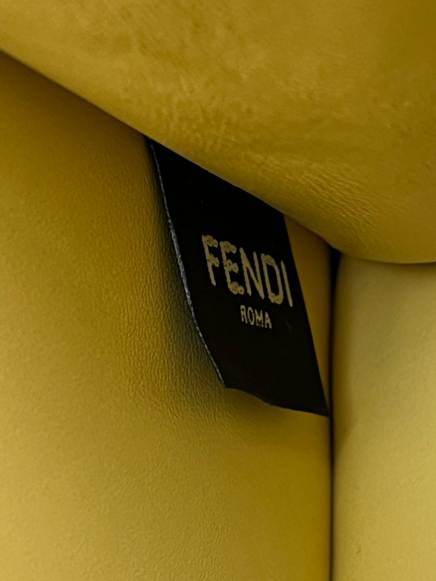 Fendi 2020s Pale Yellow Ostrich Leather Peekaboo ISeeU Petite Bag