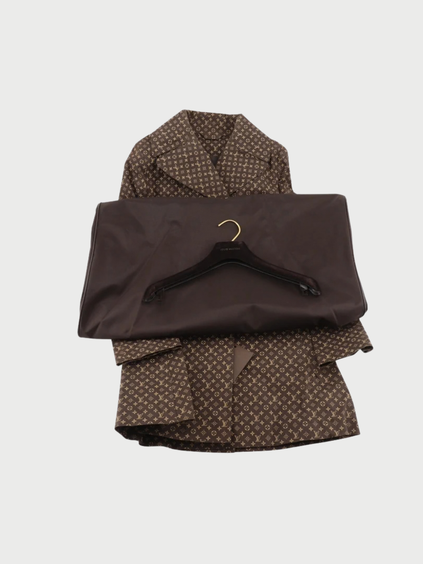 Louis Vuitton 1990s Brown Monogram Cotton Trench Coat