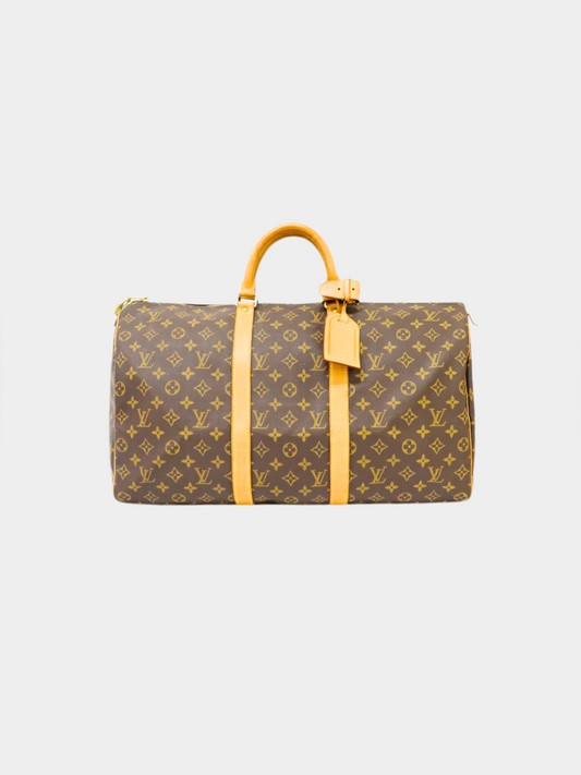 Louis Vuitton 1996 Brown Monogram Keepall 50 Travel Bag