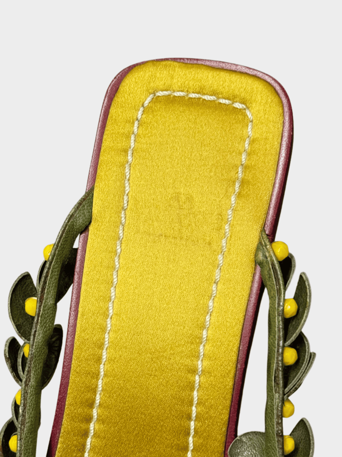 Valentino 2000s Yellow Leaf Applique Heels