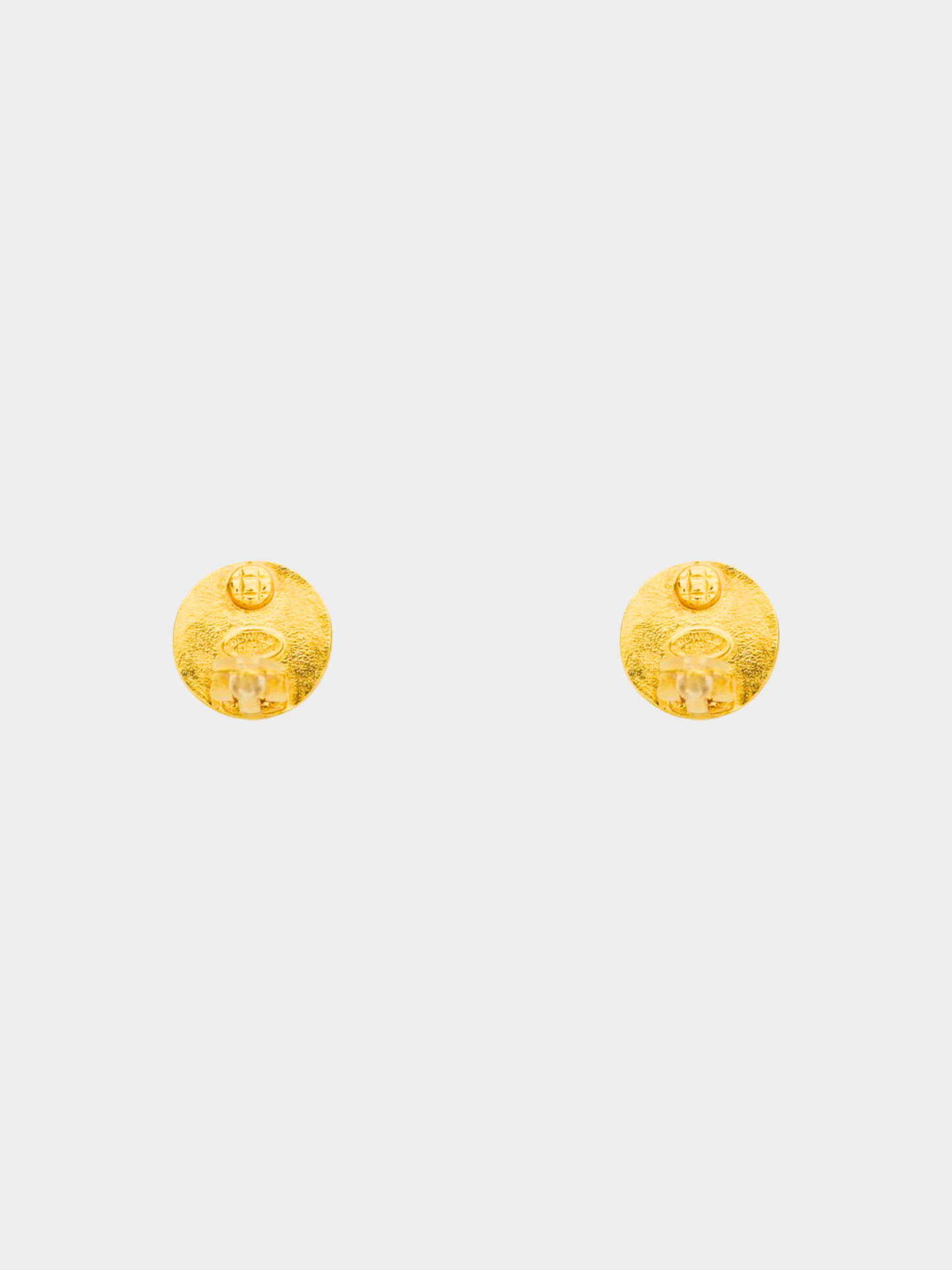 Chanel 1990s Black Round Clip-on Earrings