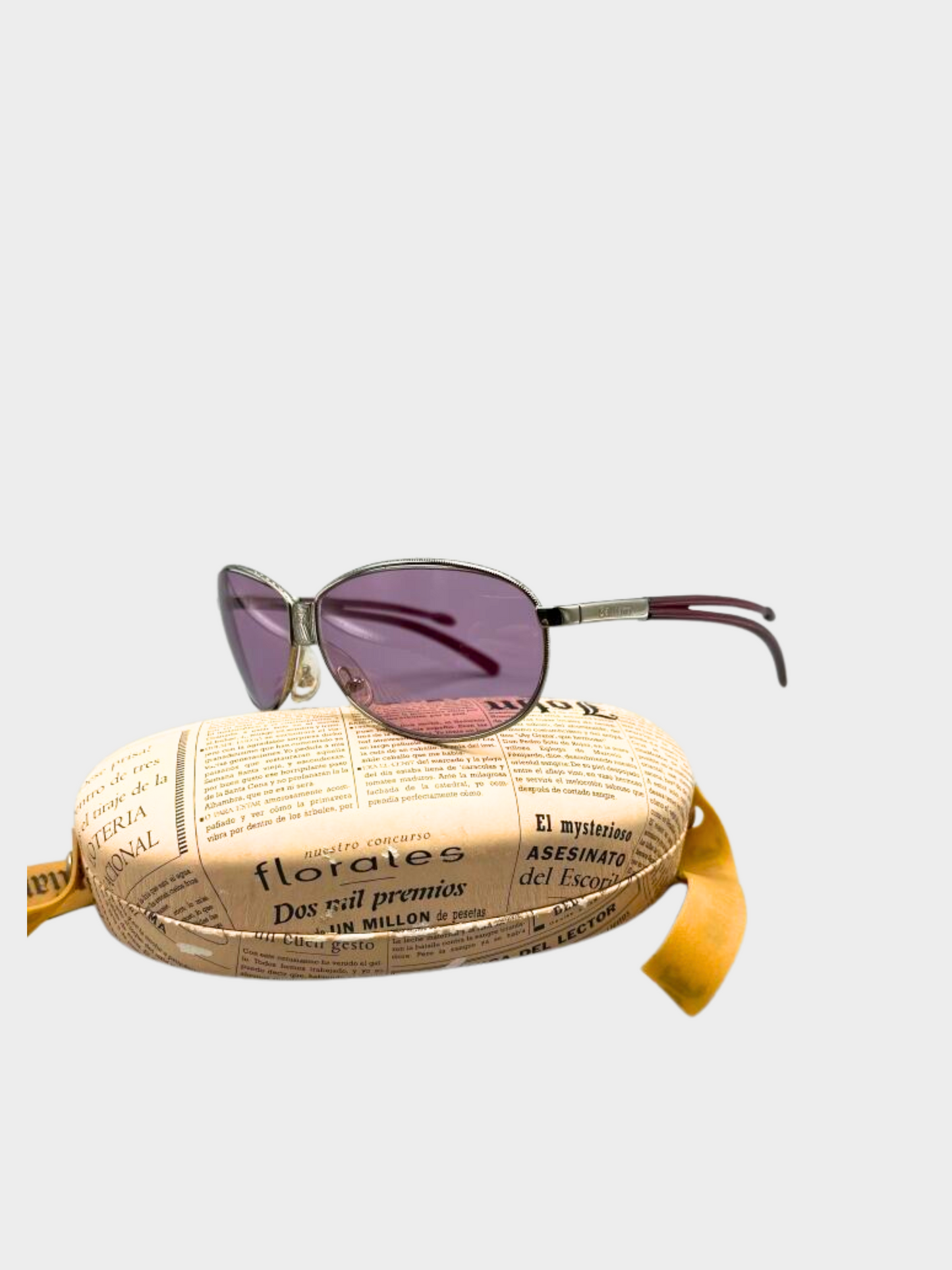 John Galliano 2000s Purple Metal Sunglasses