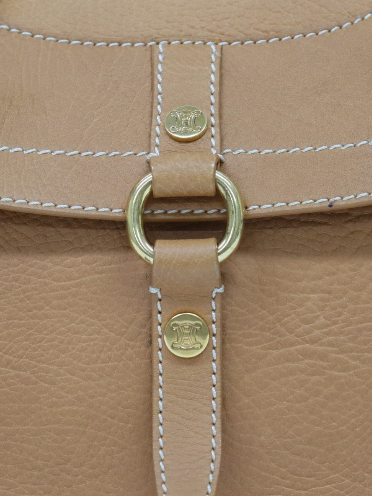 Celine 2002 Beige Leather Boogie Shoulder Bag