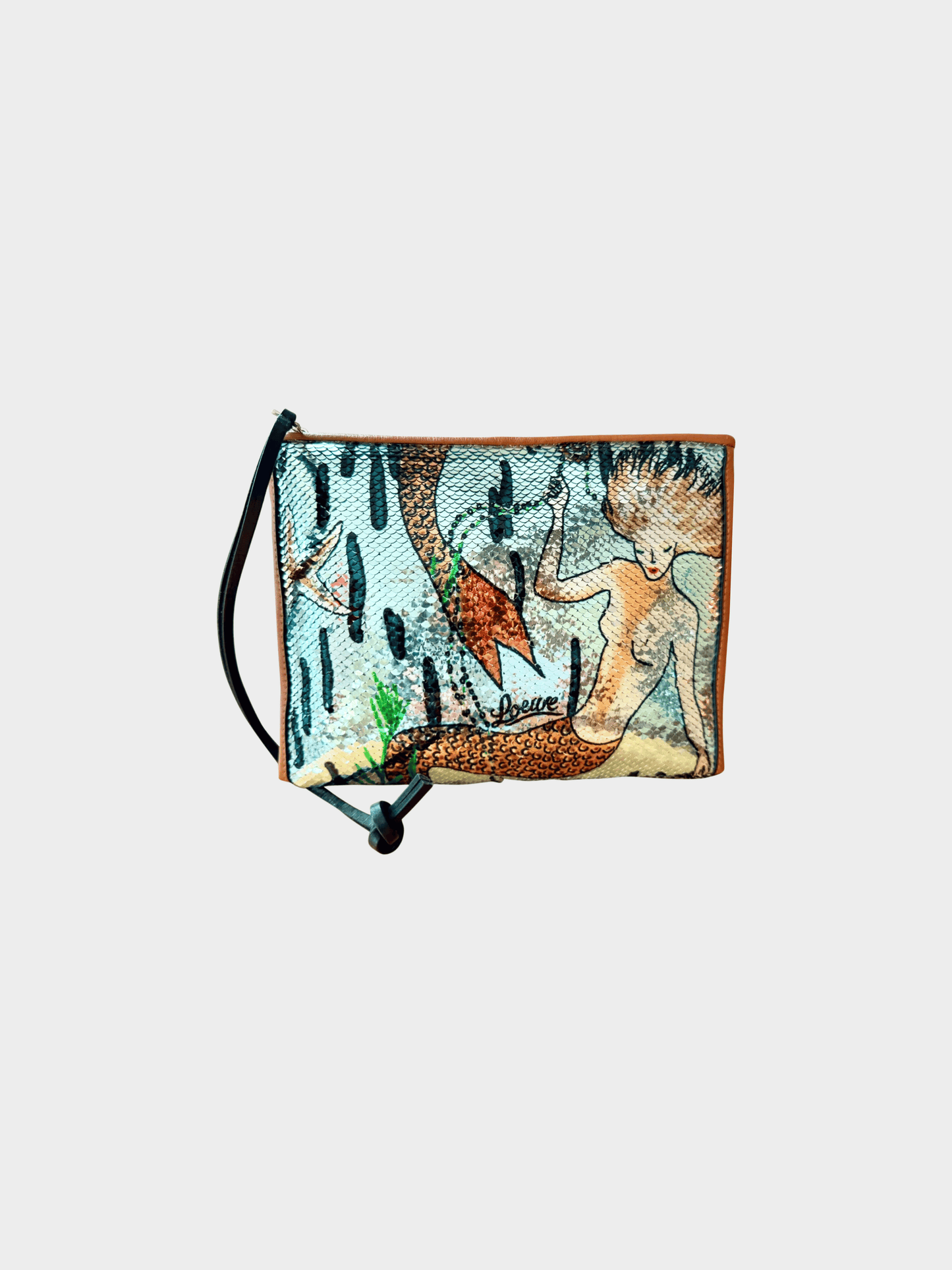 Loewe SS 2018 Paula's Ibiza Mermaid Fish Scale Clutch