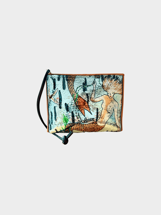Loewe SS 2018 Paula's Ibiza Mermaid Fish Scale Clutch