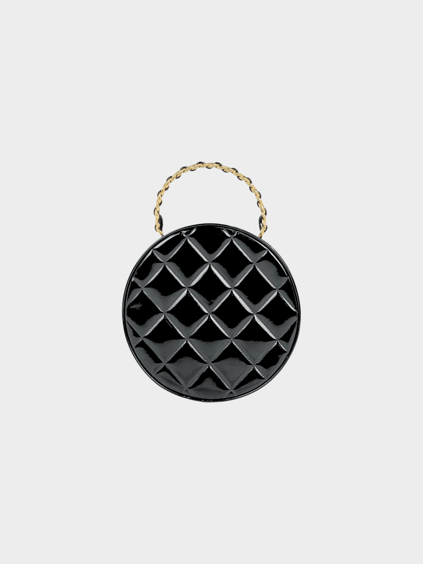 Chanel 1995 Black Circle Vanity Matelasse Coco Handbag