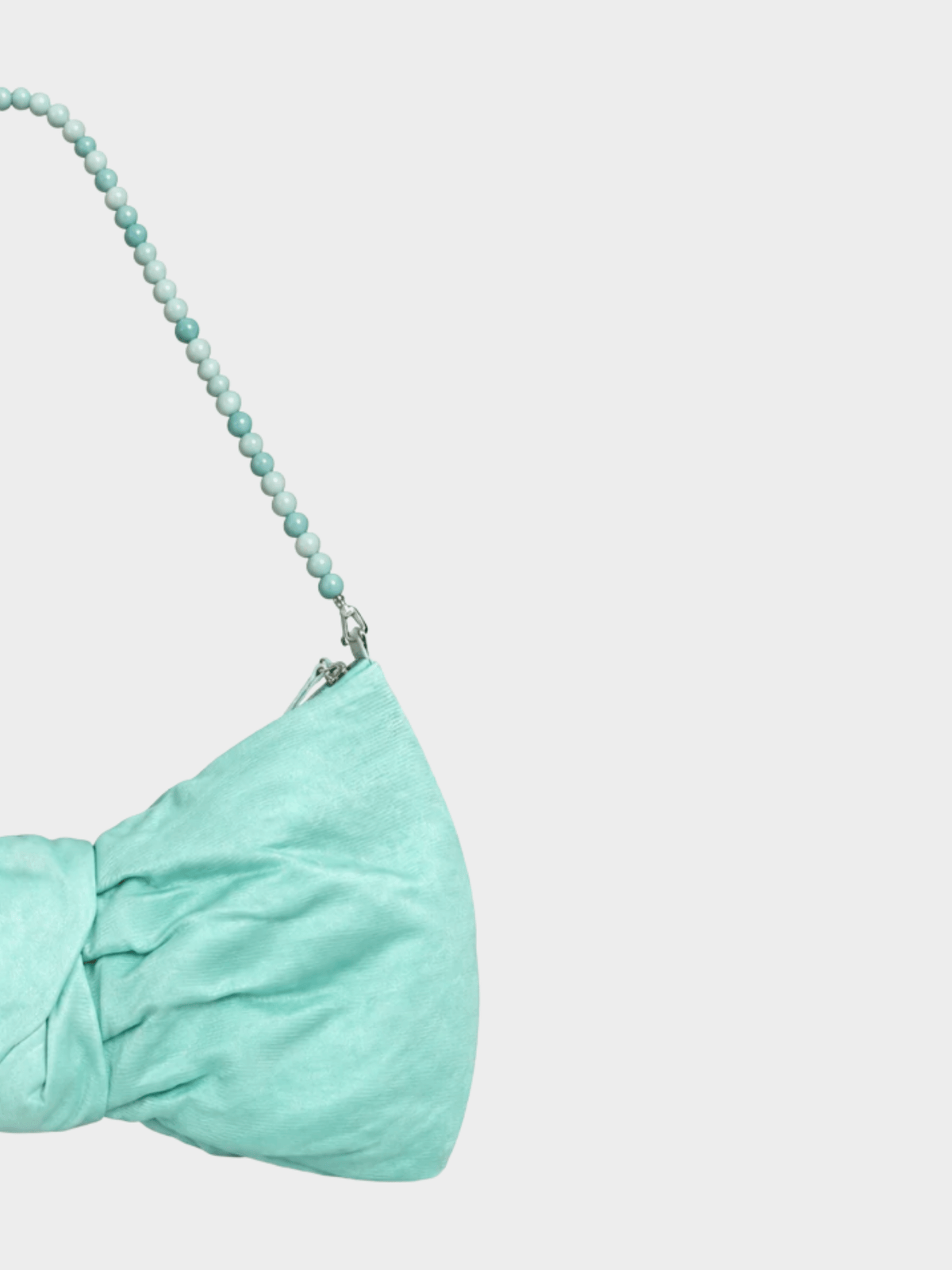 Valentino 2000s Turquoise Bow Beaded Handle Bag