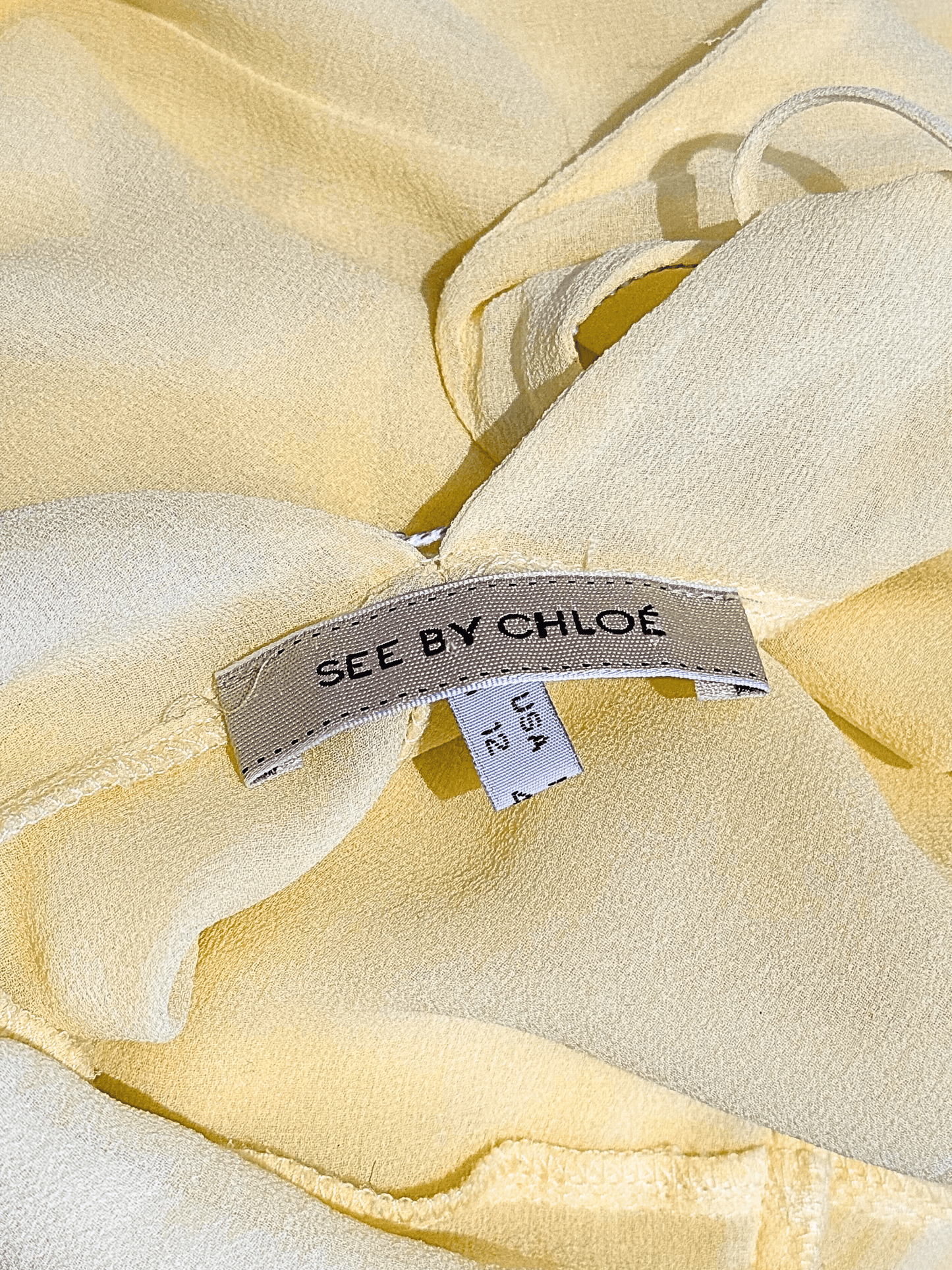 Chloe 2000s Yellow Silk Midi Dress