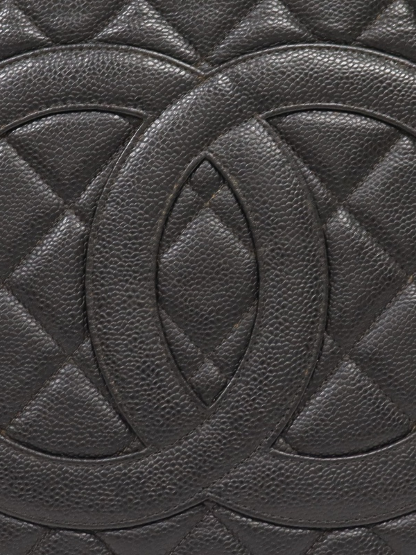 Chanel 2003 Black Caviar Leather Tote Bag