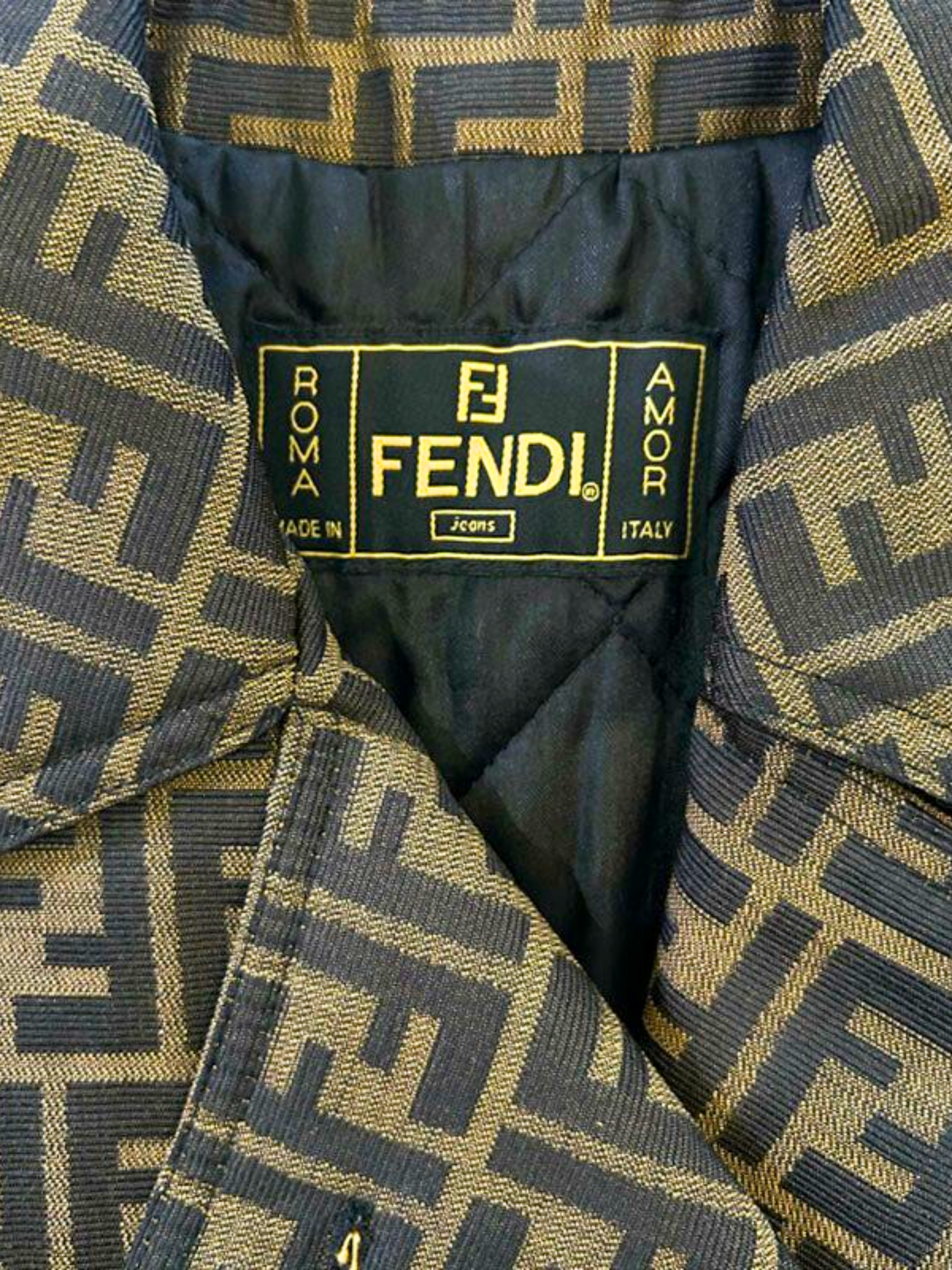 Fendi 2000s Brown Monogram Zucca Coat