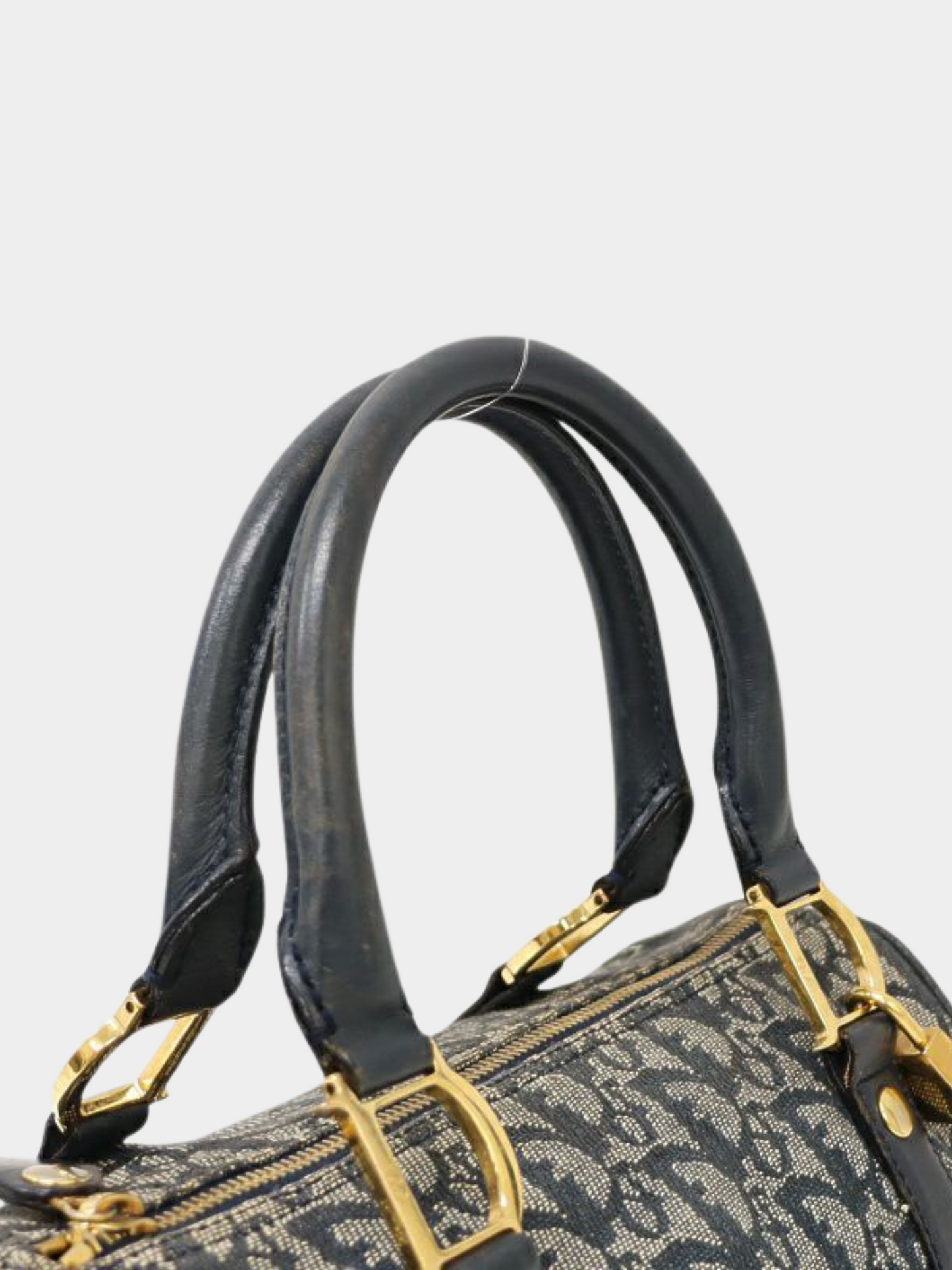 Christian Dior 2000s Navy Trotter Mini Boston Bag