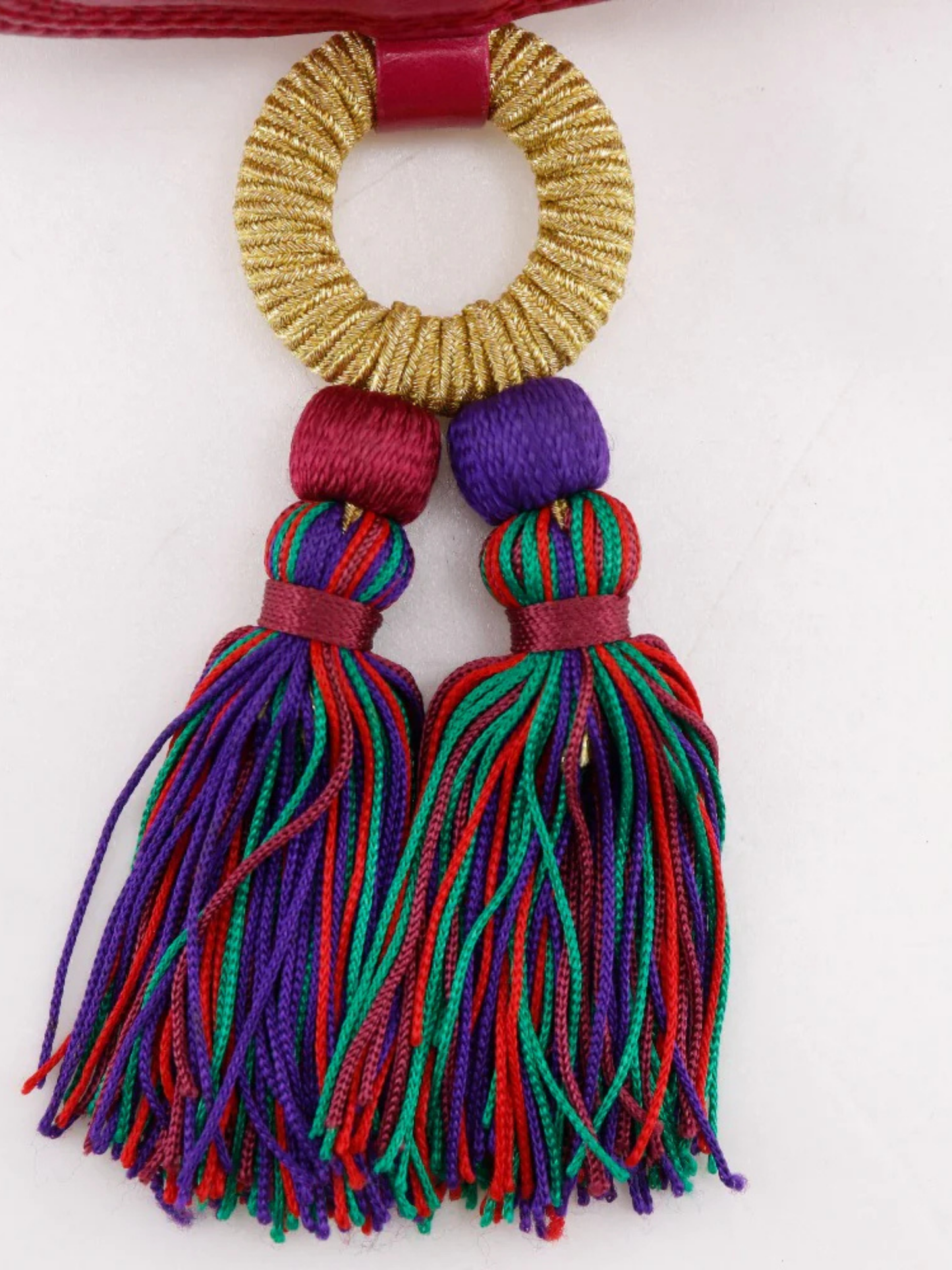 Loewe 2000s Pink Leather Fringe Pochette Shoulder Bag